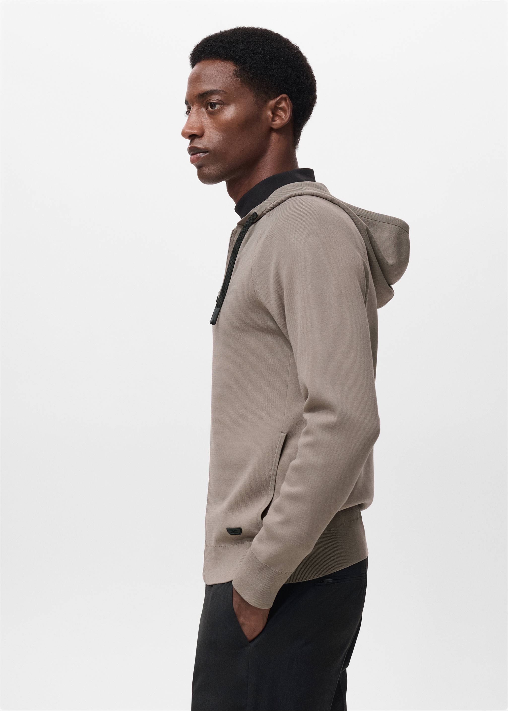 Thermoregulating zip-up sweatshirt - Details of the article 2, Medium Brown. Ref: 17045973-00.