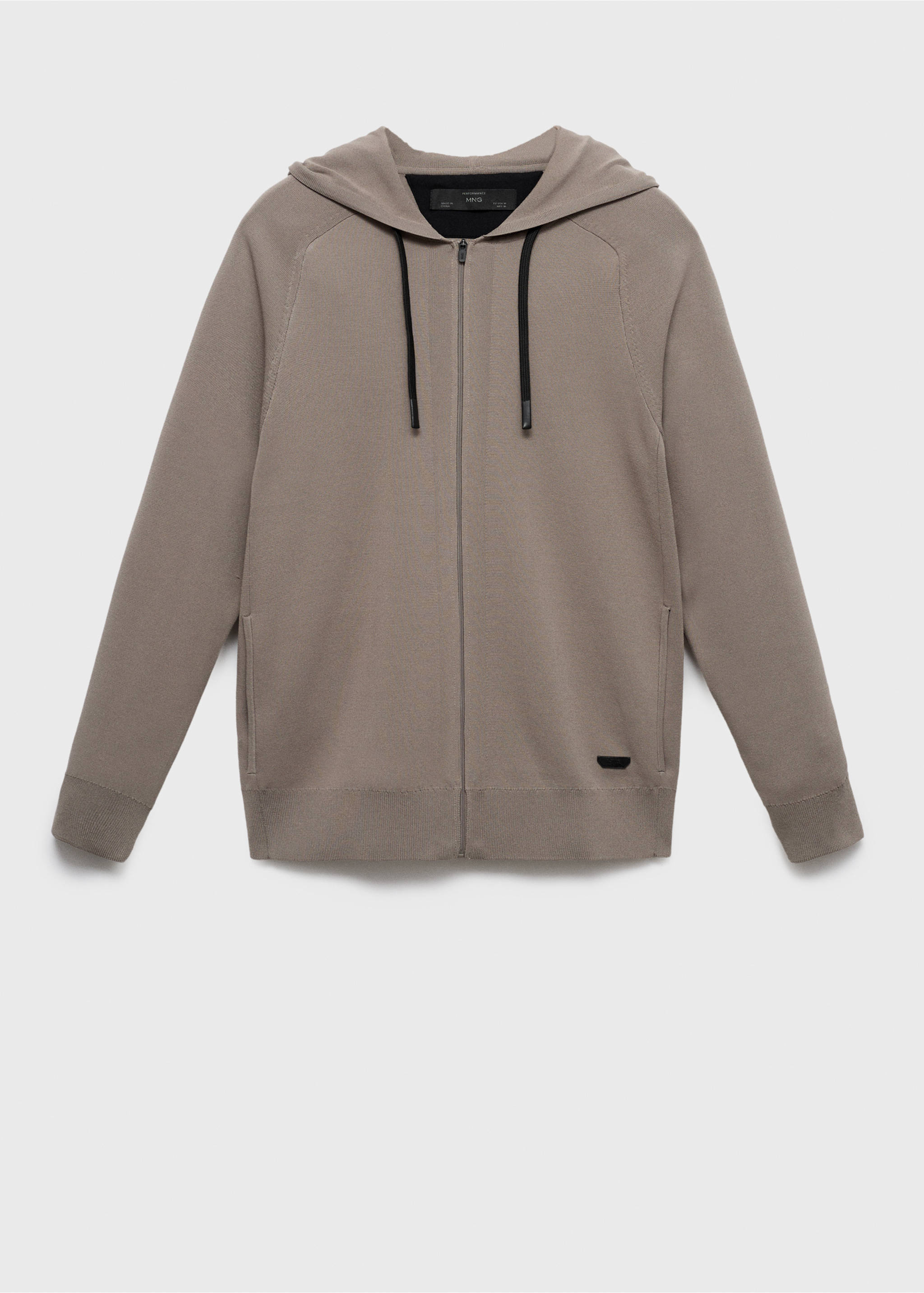 Thermoregulating zip-up sweatshirt - Article without model, Medium Brown. Ref: 17045973-00.