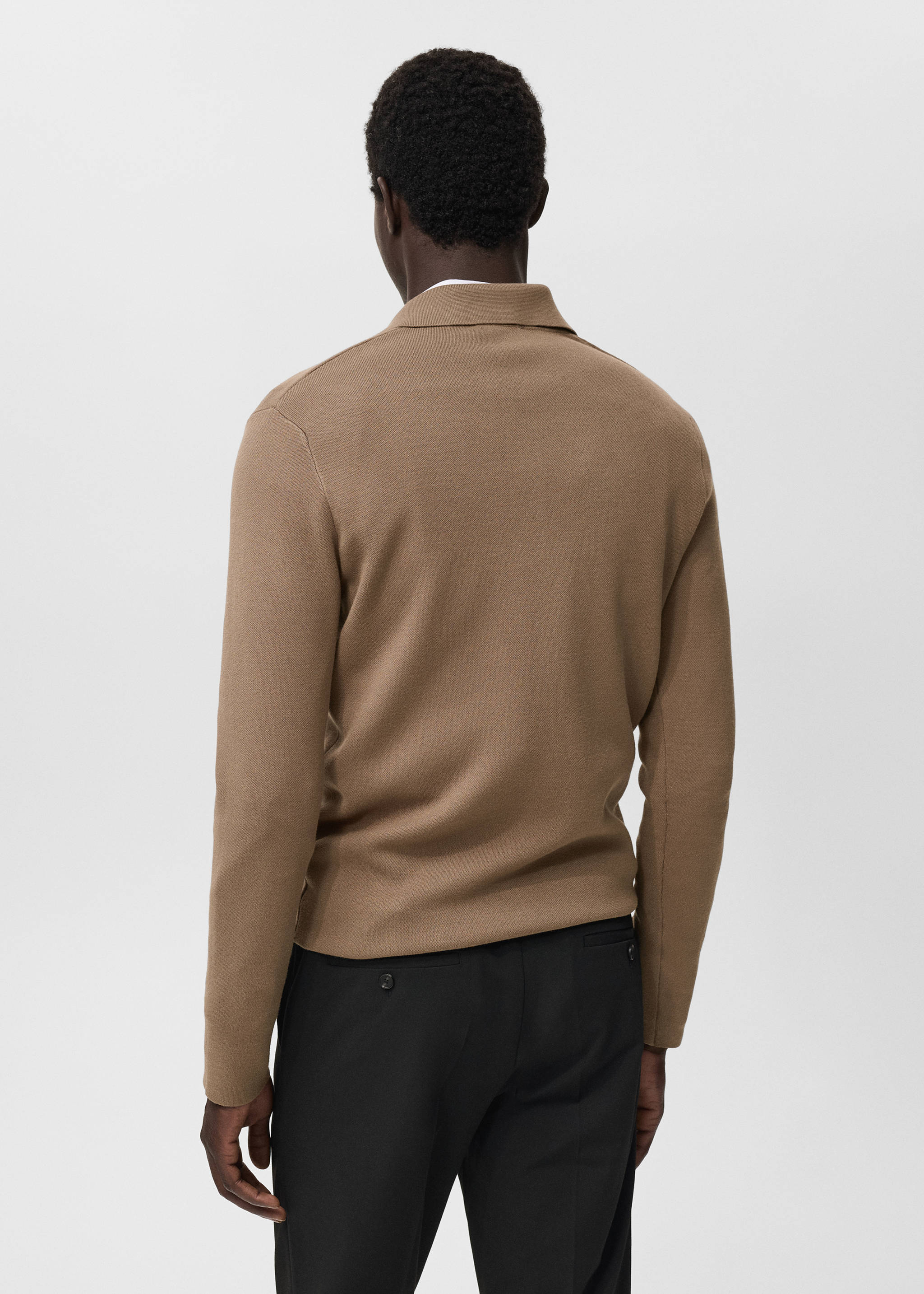 Strickpullover mit Poloshirt-Kragen - Rückseite des Artikels
