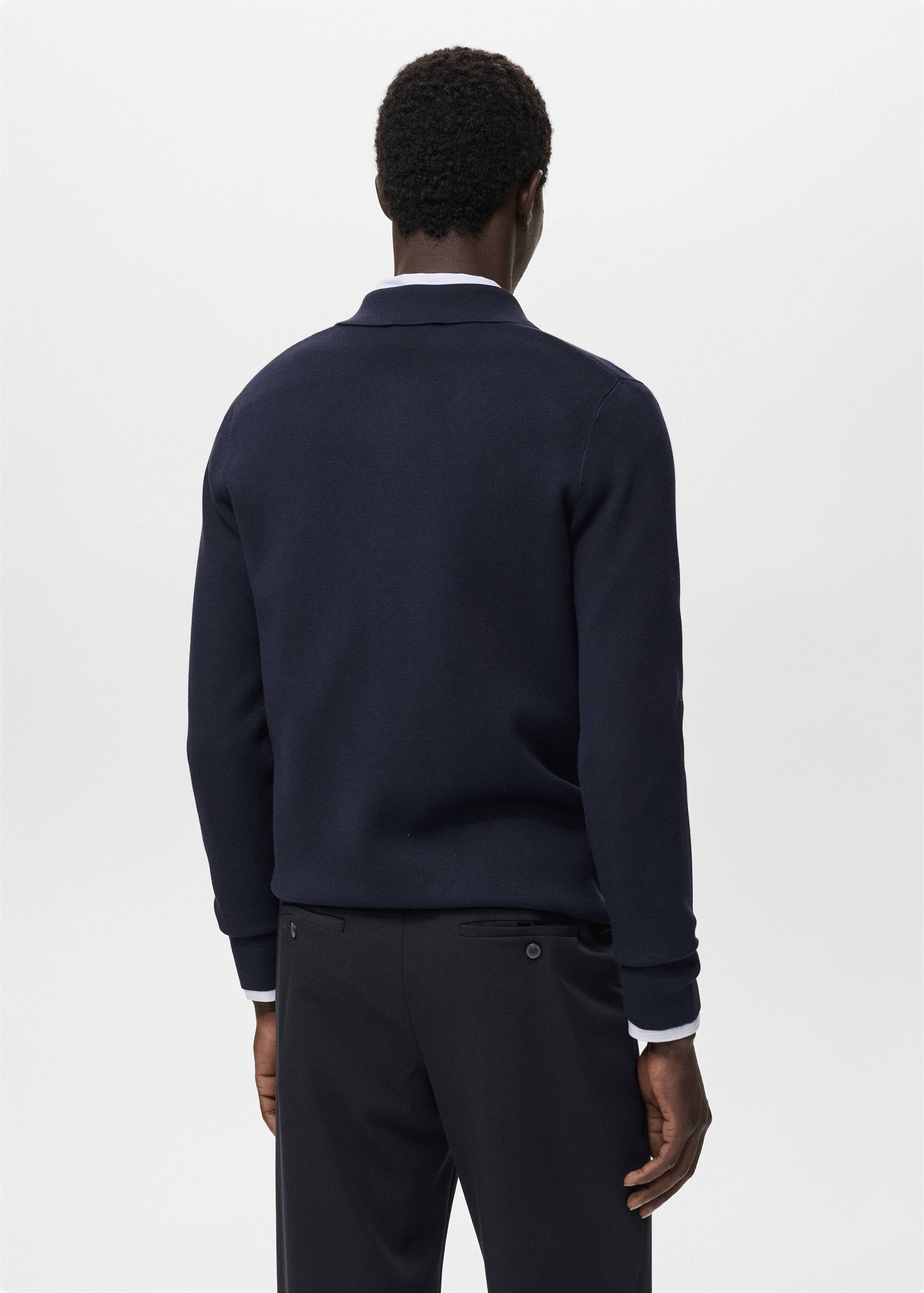 Strickpullover mit Poloshirt-Kragen - Rückseite des Artikels