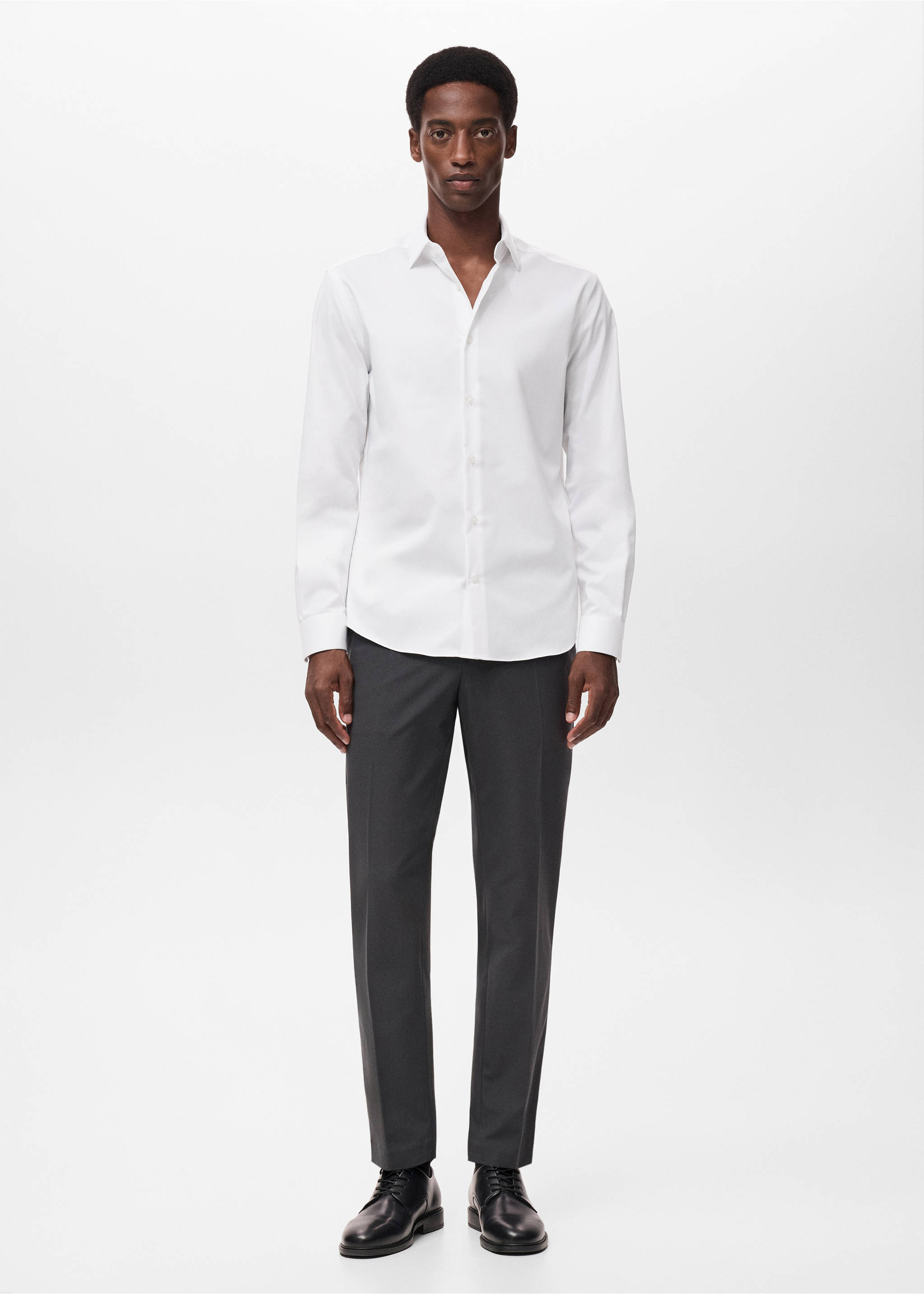 Comfort stretch non-iron shirt - General plane, White. Ref: 17045980-00.