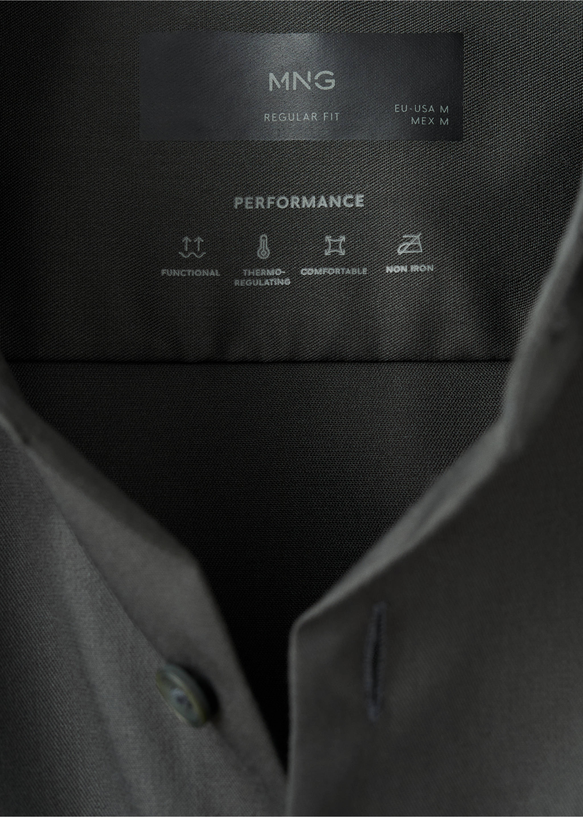 Πουκάμισο comfort stretch non-iron - Λεπτομέρεια του προϊόντος 8, Χακί. Ref: 17045980-00.