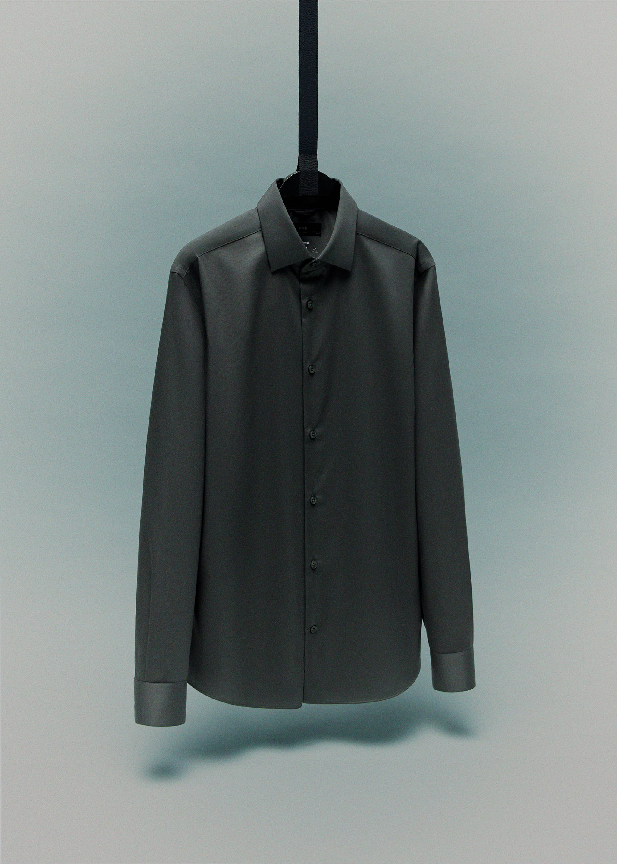 Πουκάμισο comfort stretch non-iron - Λεπτομέρεια του προϊόντος 9, Χακί. Ref: 17045980-00.