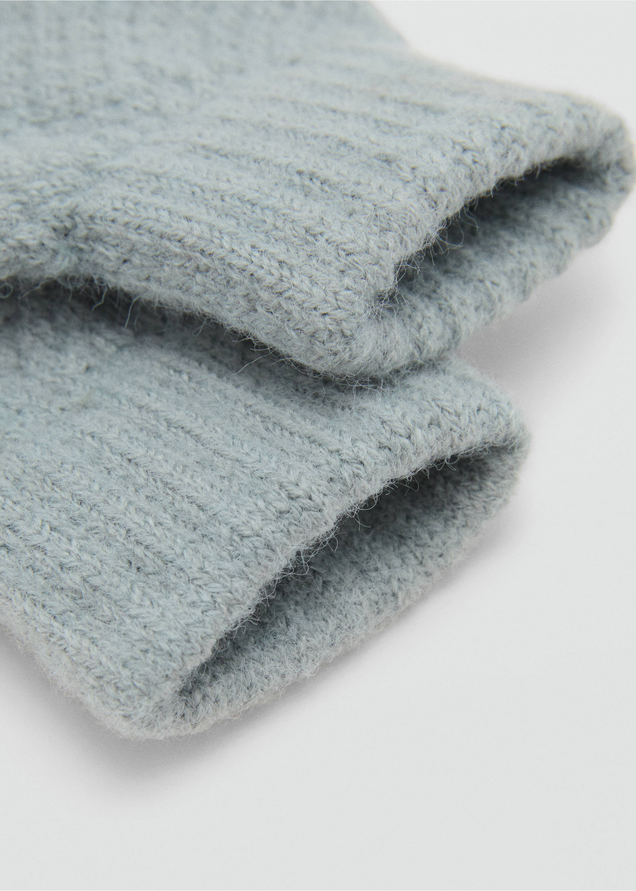 Textured knitted gloves - Medium plane, Aqua Green. Ref: 17045986-00.