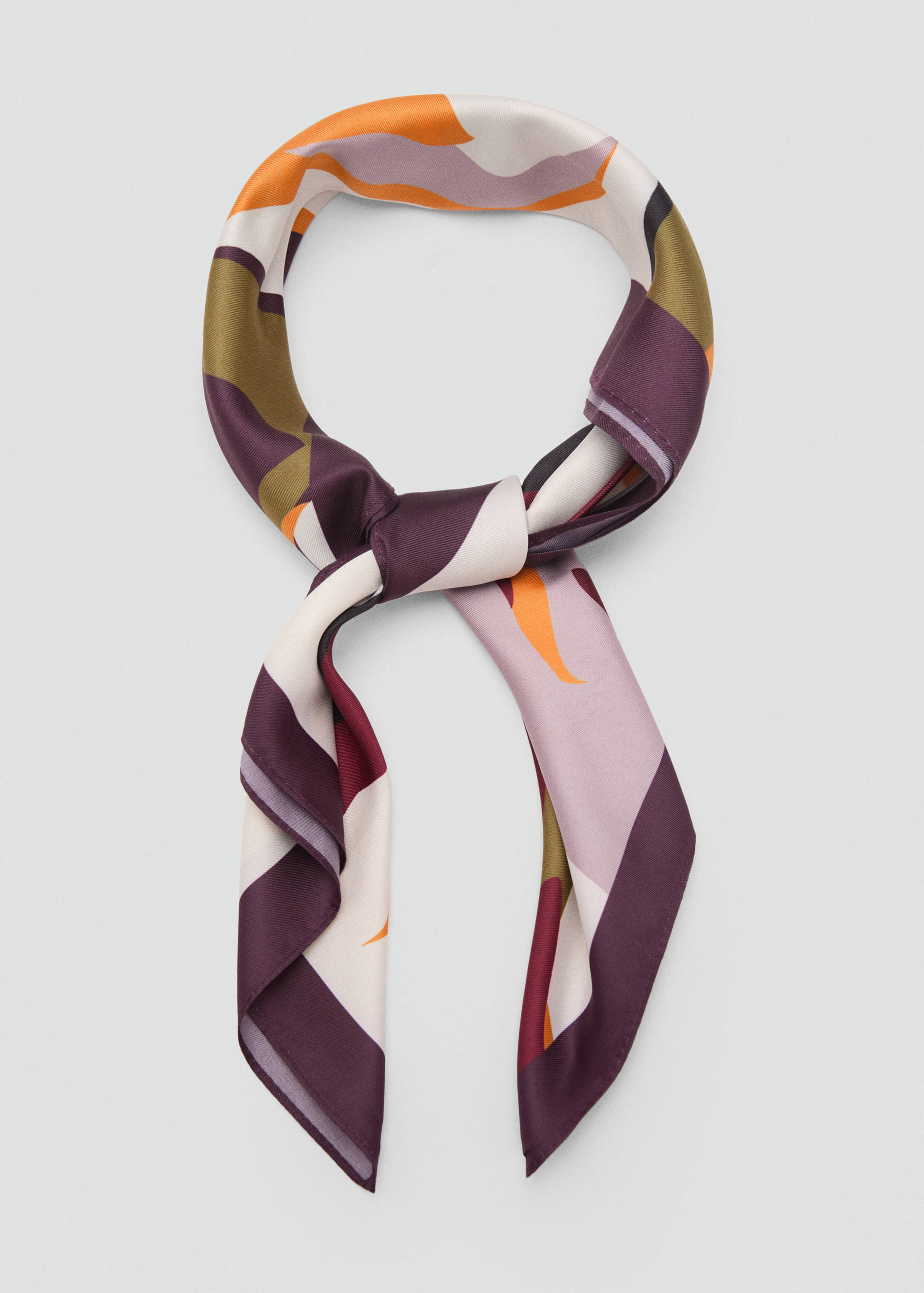Satin lily-print scarf - Details of the article 1