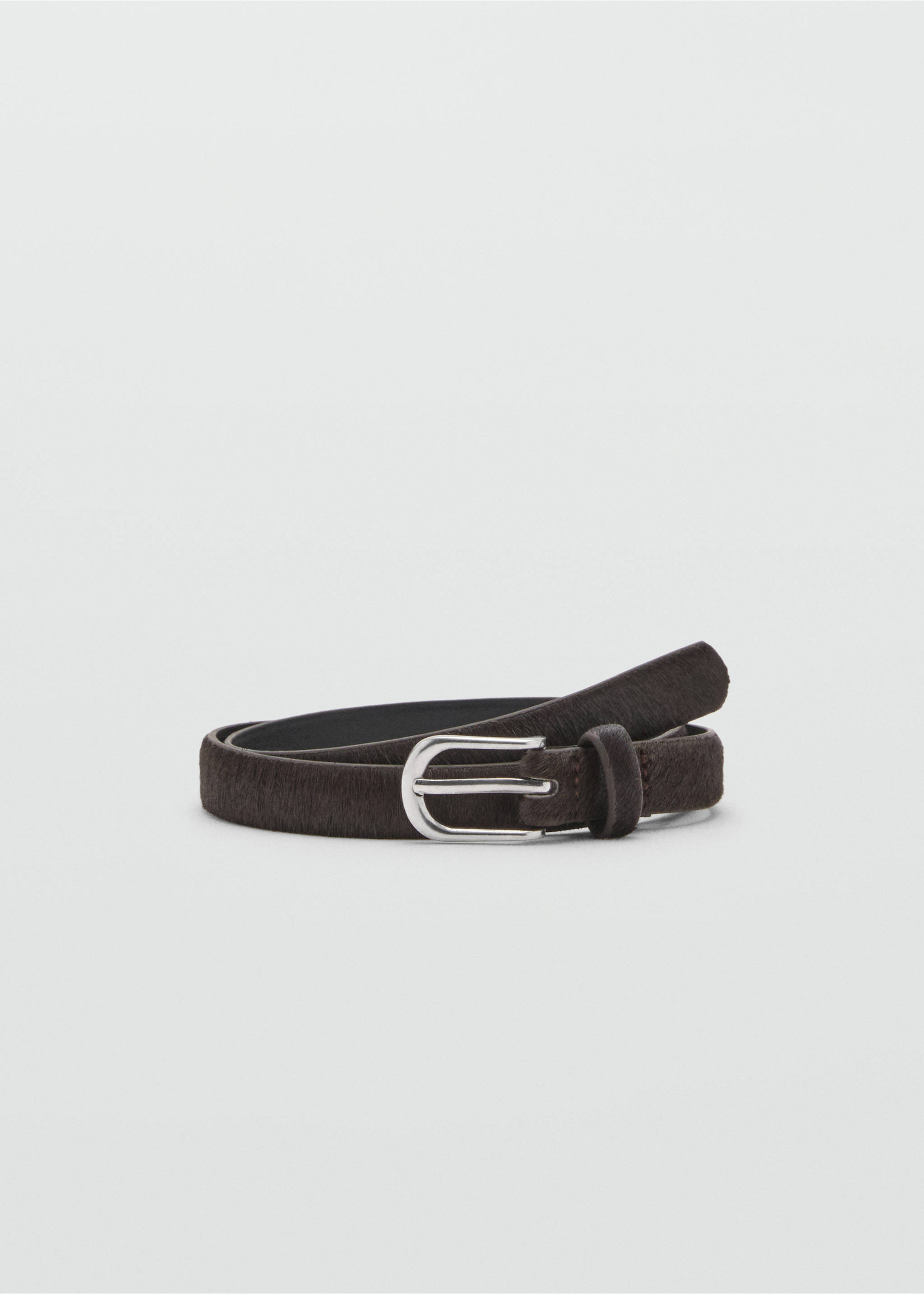 Leather fur belt - Article without model, Chocolate. Ref: 17045992-00.