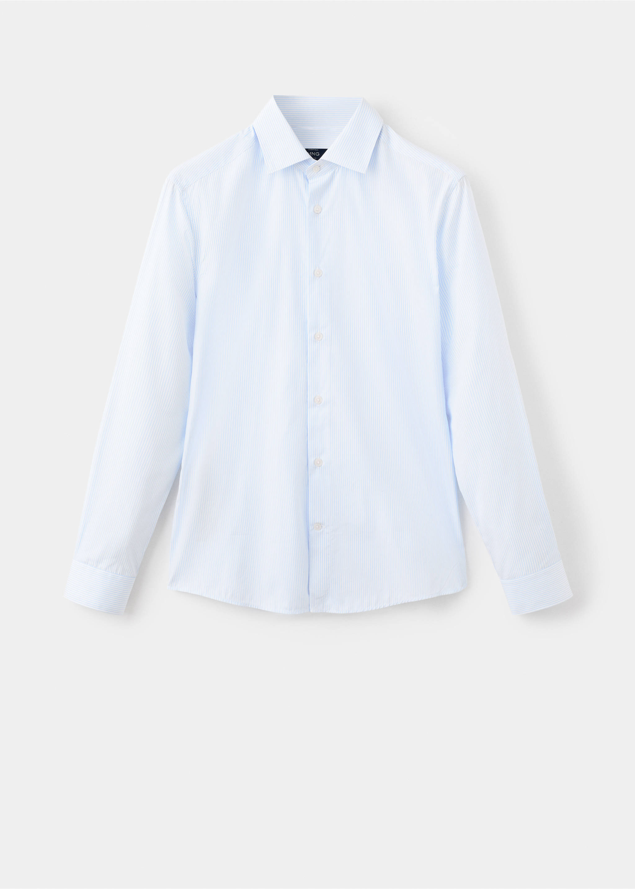 100% cotton striped slim-fit shirt - Article without model, Sky Blue. Ref: 17046001-00.