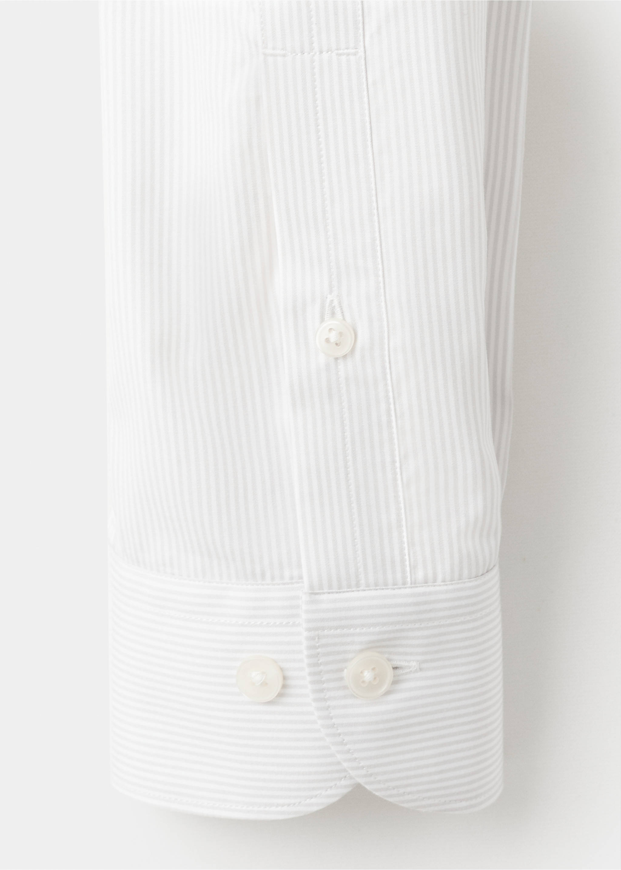 100% cotton striped slim-fit shirt - Details of the article 0, Grey. Ref: 17046001-00.