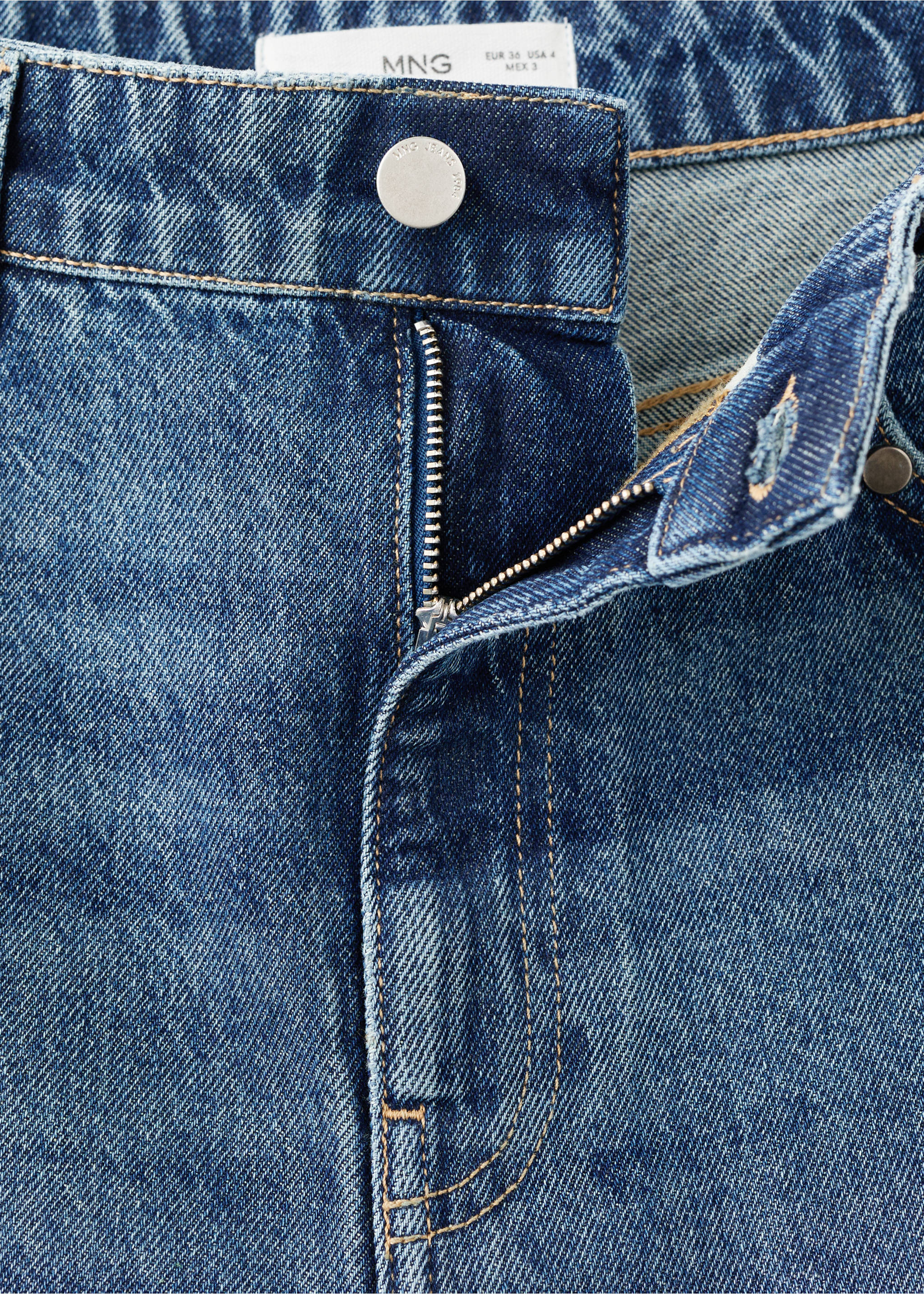 Wide leg studded jeans - Details of the article 8, Dark Blue. Ref: 17046004-00.