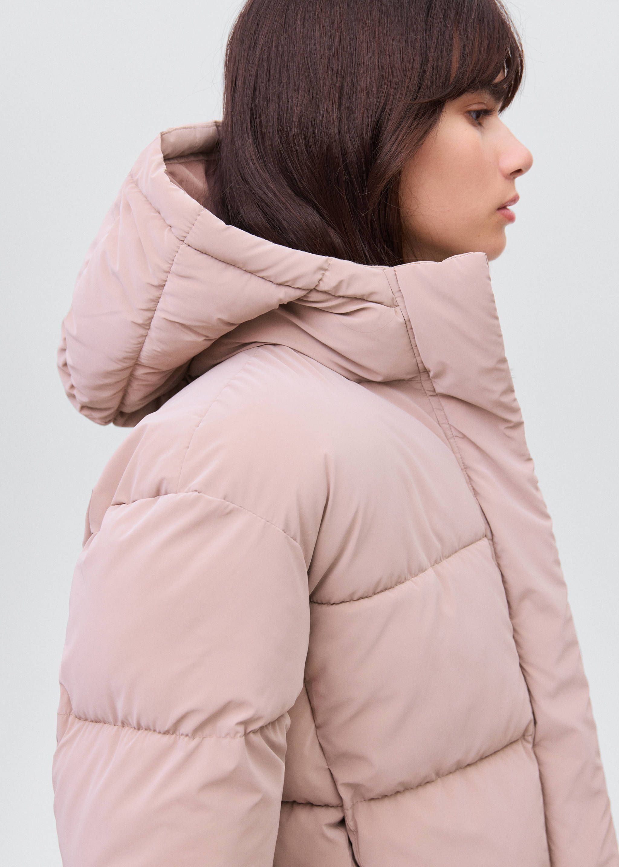 Waxed-effect padded anorak - Details of the article 1