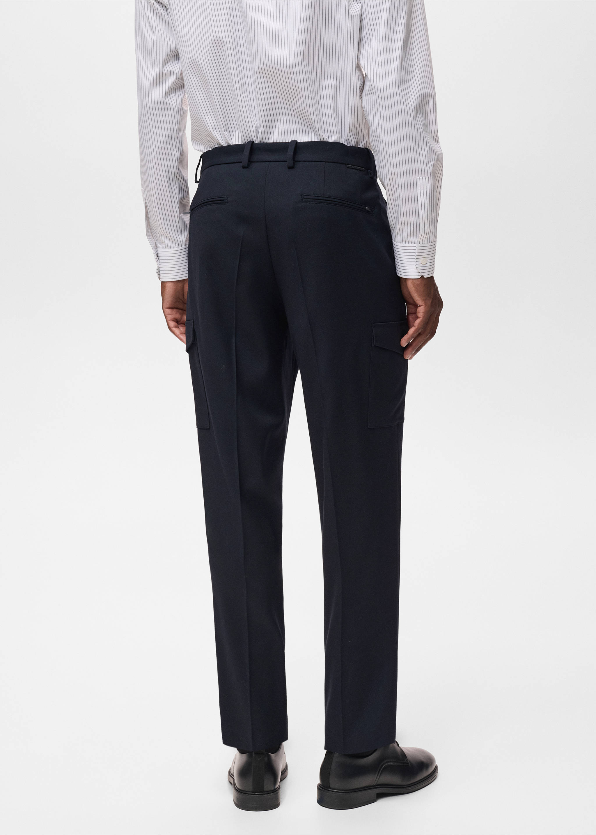 Slim-fit Thermolite® cargo trousers - Reverse of the article, Navy. Ref: 17046328-00.