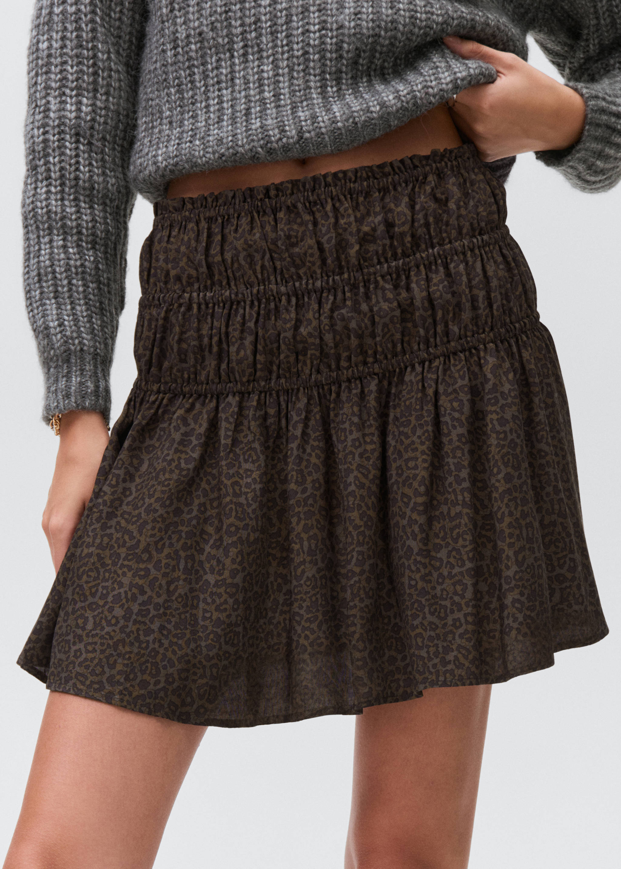 Leopard-print gathered skirt - Medium plane