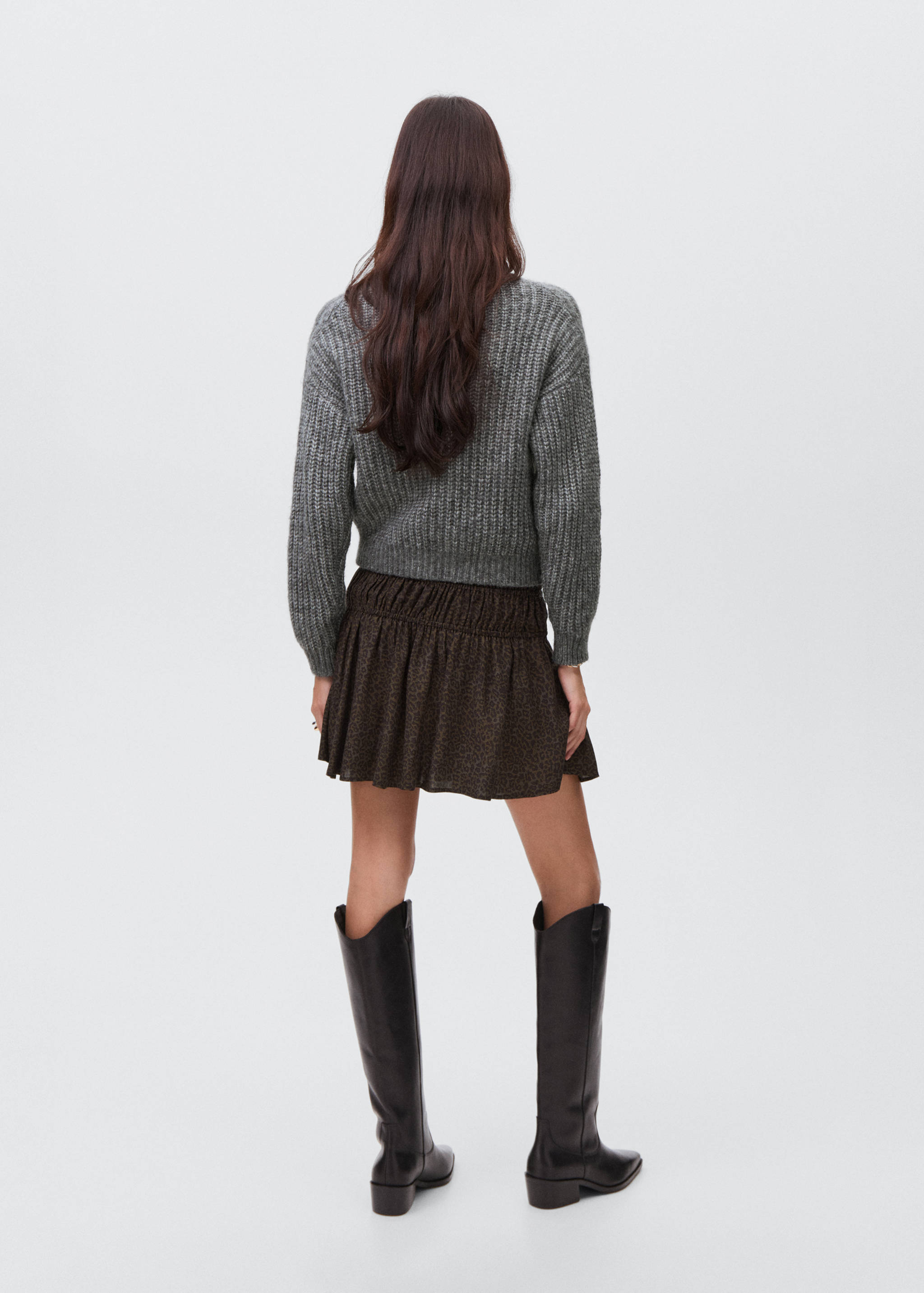 Leopard-print gathered skirt - Reverse of the article