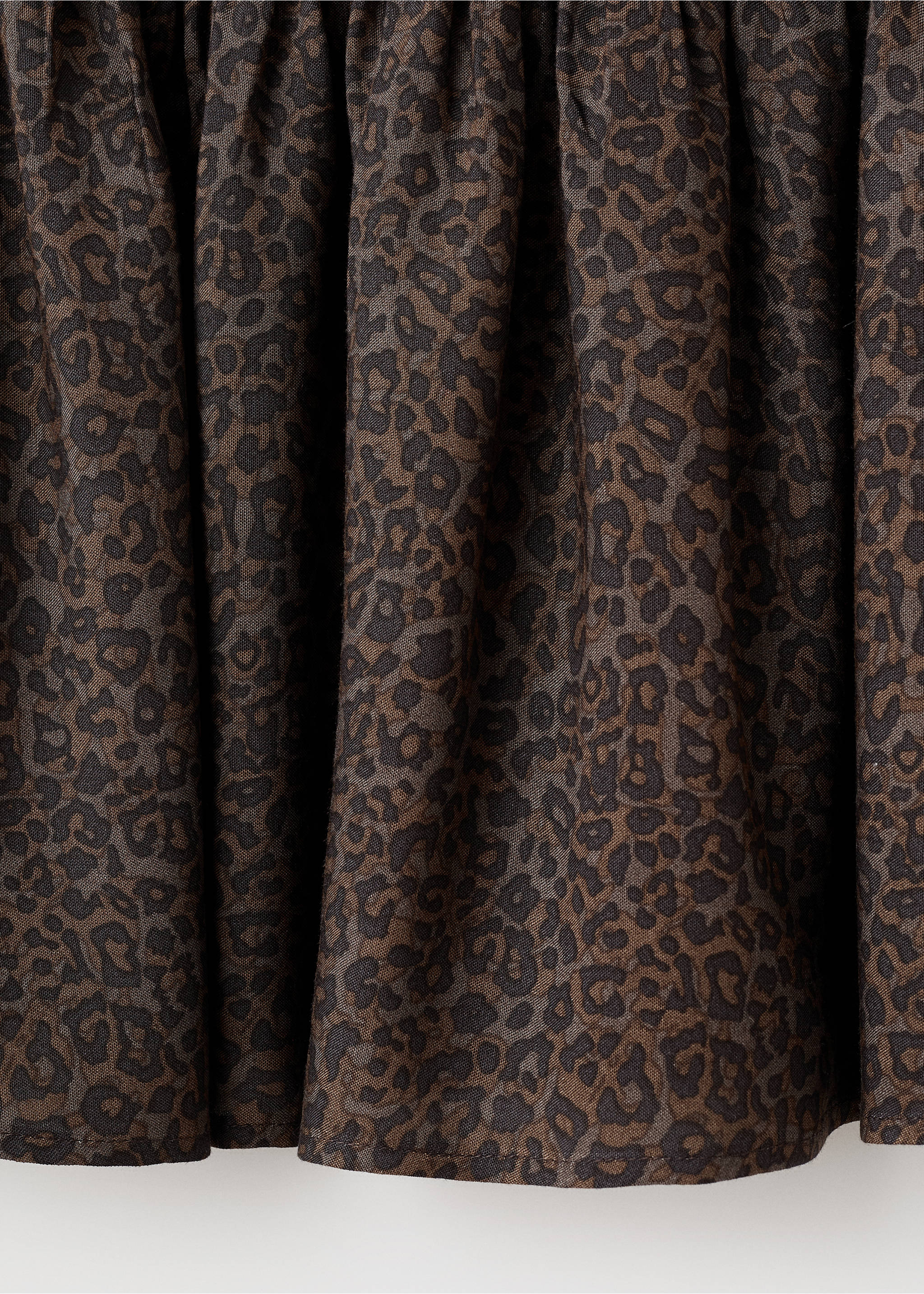 Leopard-print gathered skirt - Details of the article 8, Brown. Ref: 17046332-00.