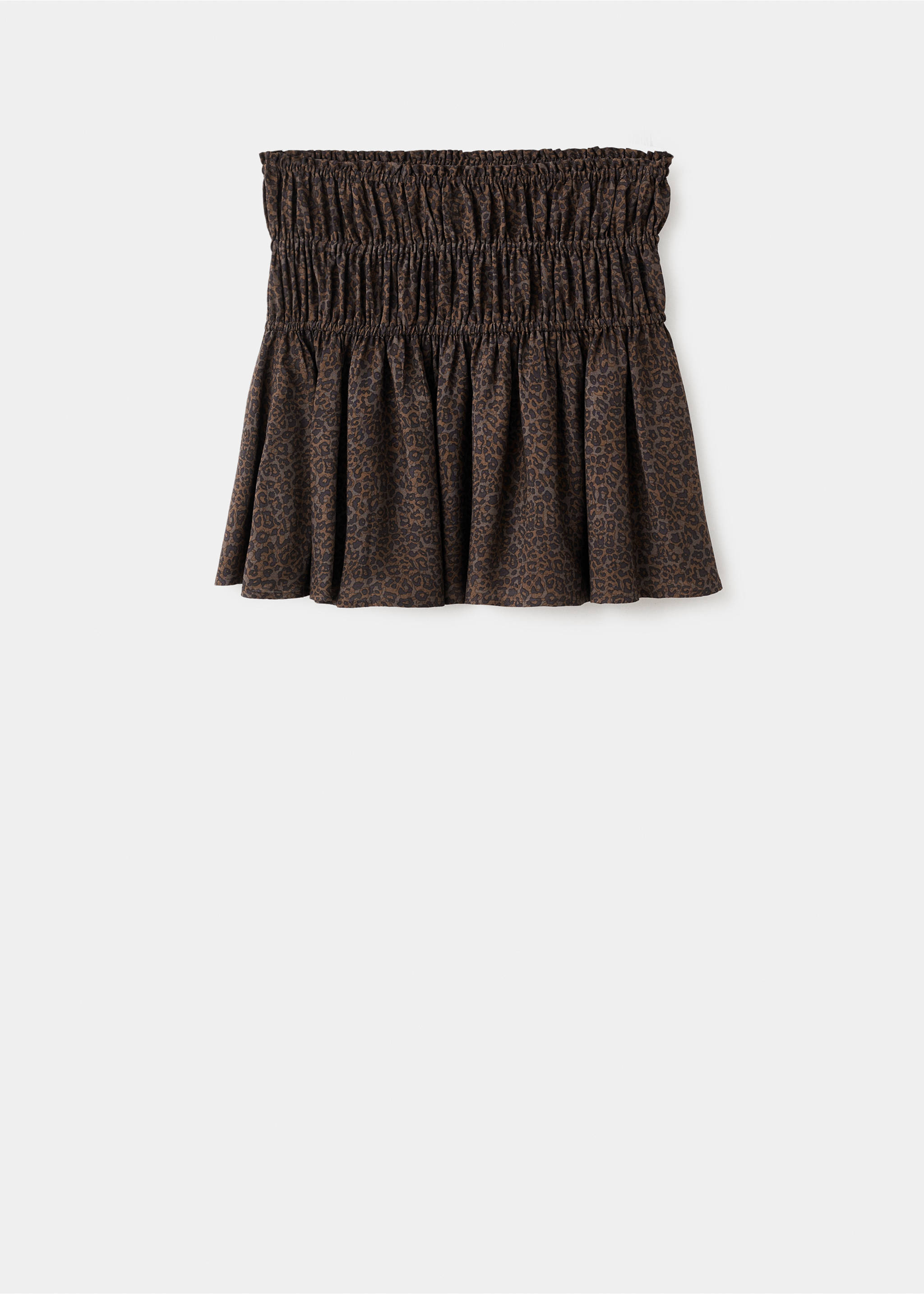 Leopard-print gathered skirt - Article without model, Brown. Ref: 17046332-00.