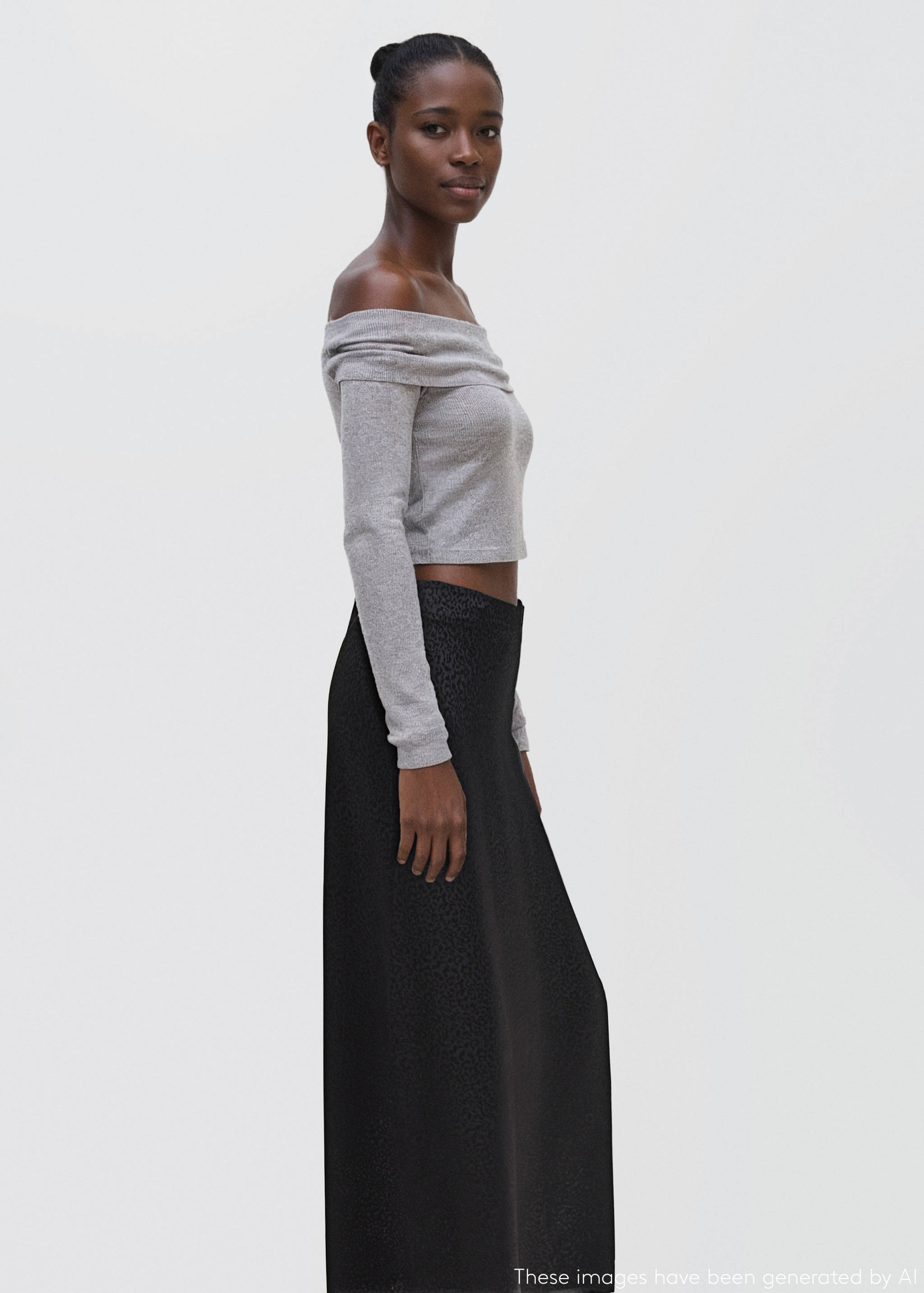Long leopard-print skirt - Medium plane