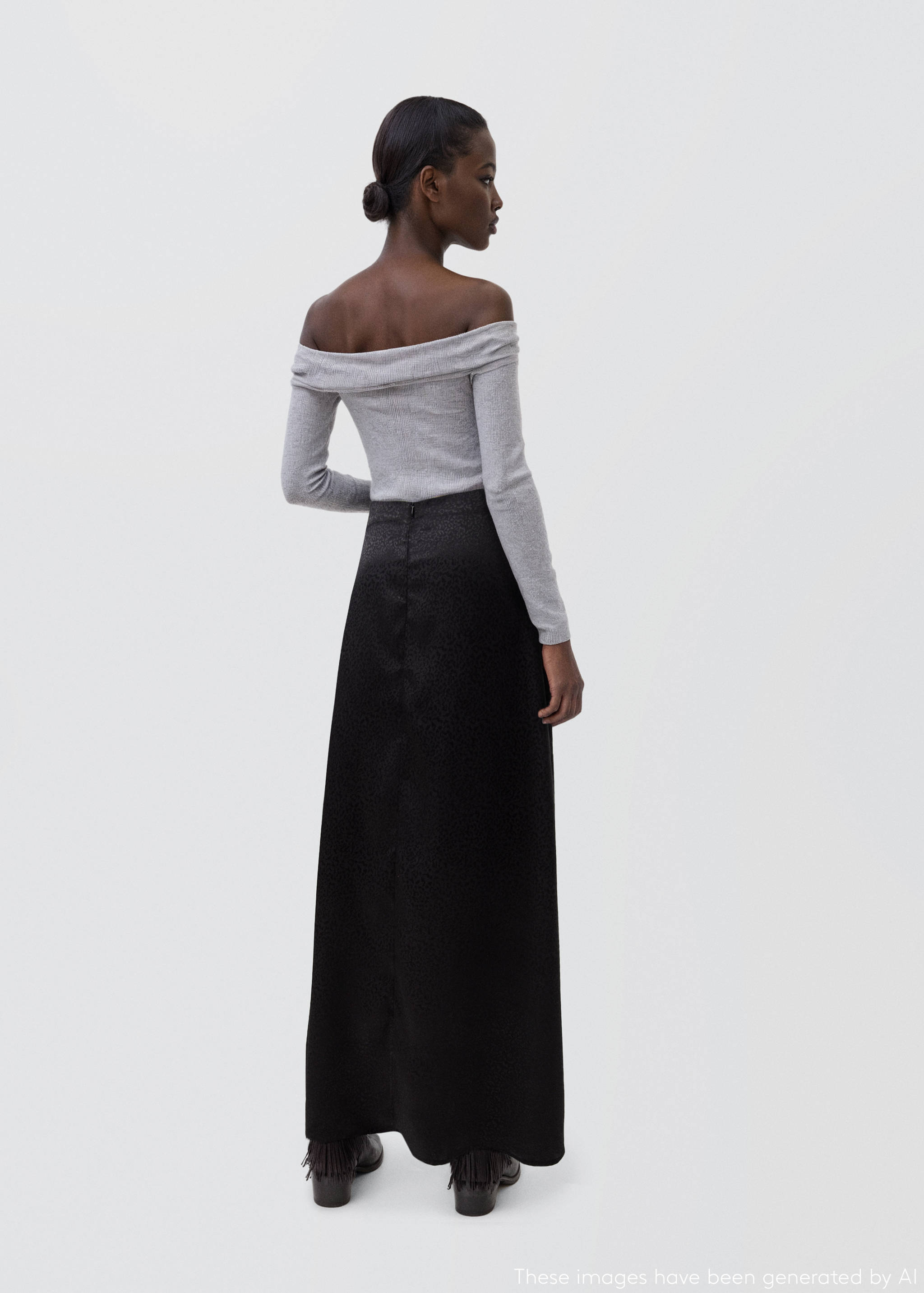 Long leopard-print skirt - Reverse of the article