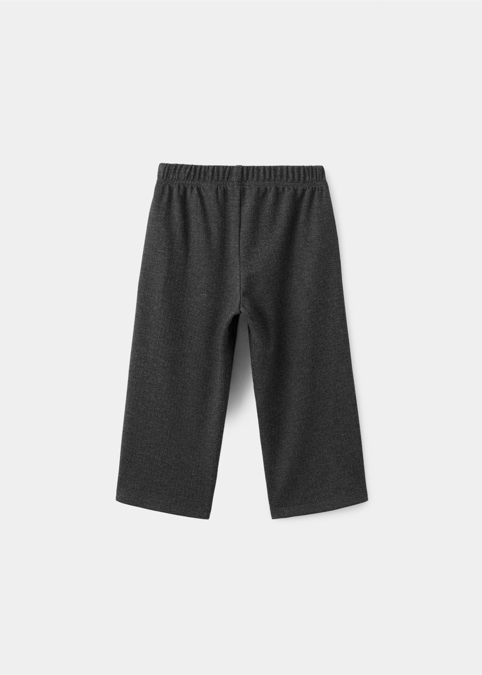 Pantalon maille coton lin - Verso de l’article, Gris chiné foncé. Ref: 17046341-00.