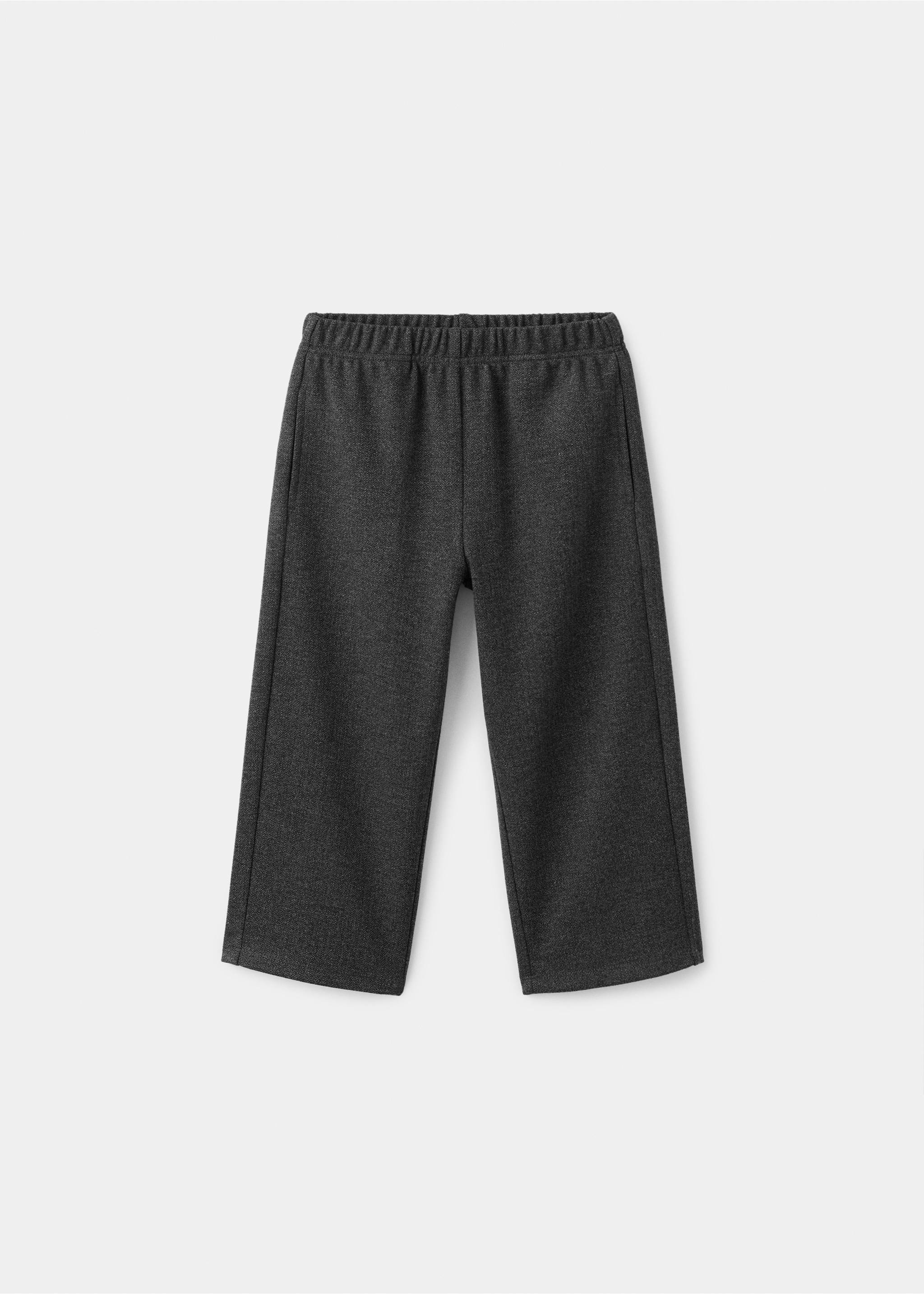 Pantalon maille coton lin - Article sans modèle, Gris chiné foncé. Ref: 17046341-00.