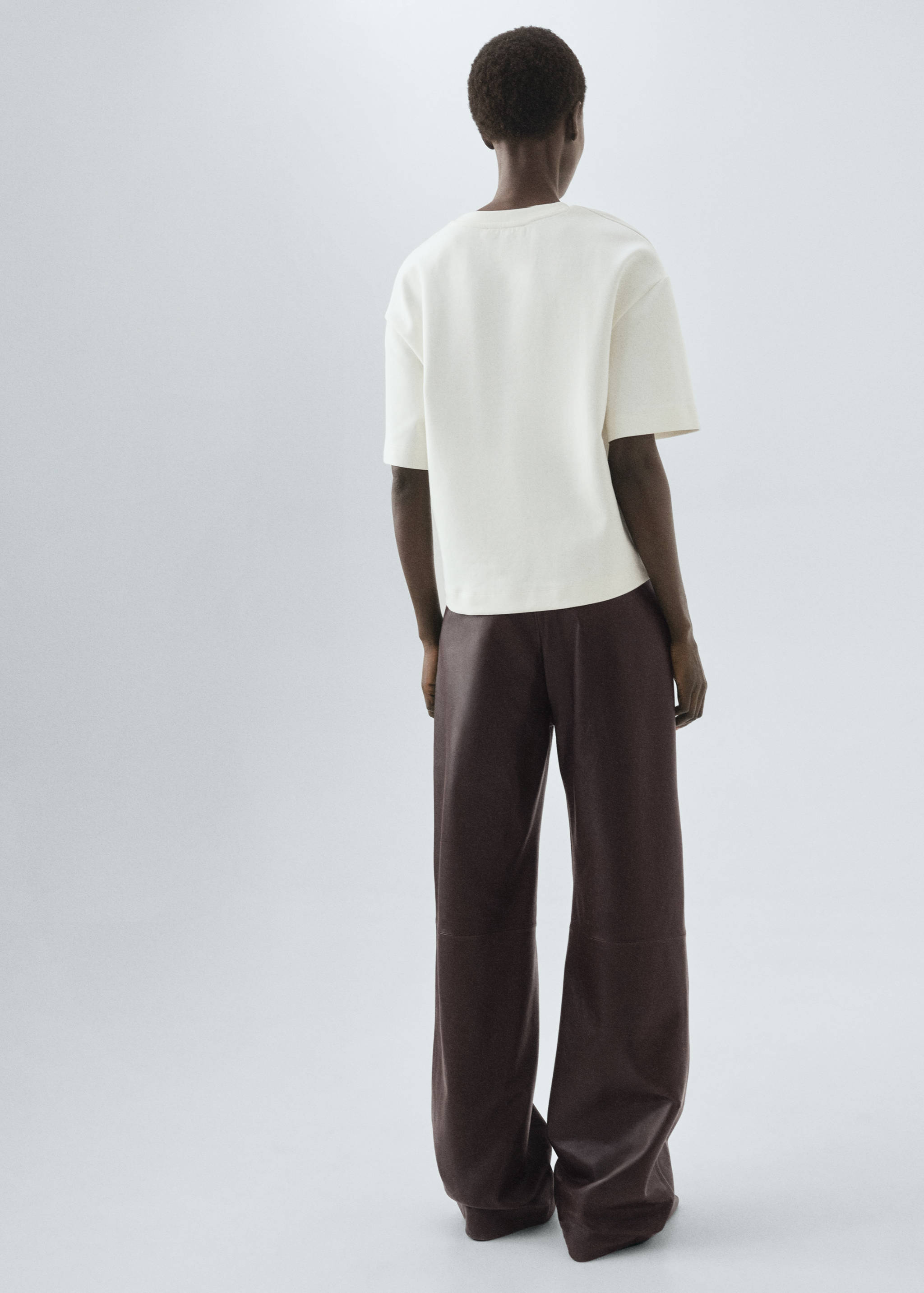 100% leather straight-leg trousers - Reverse of the article