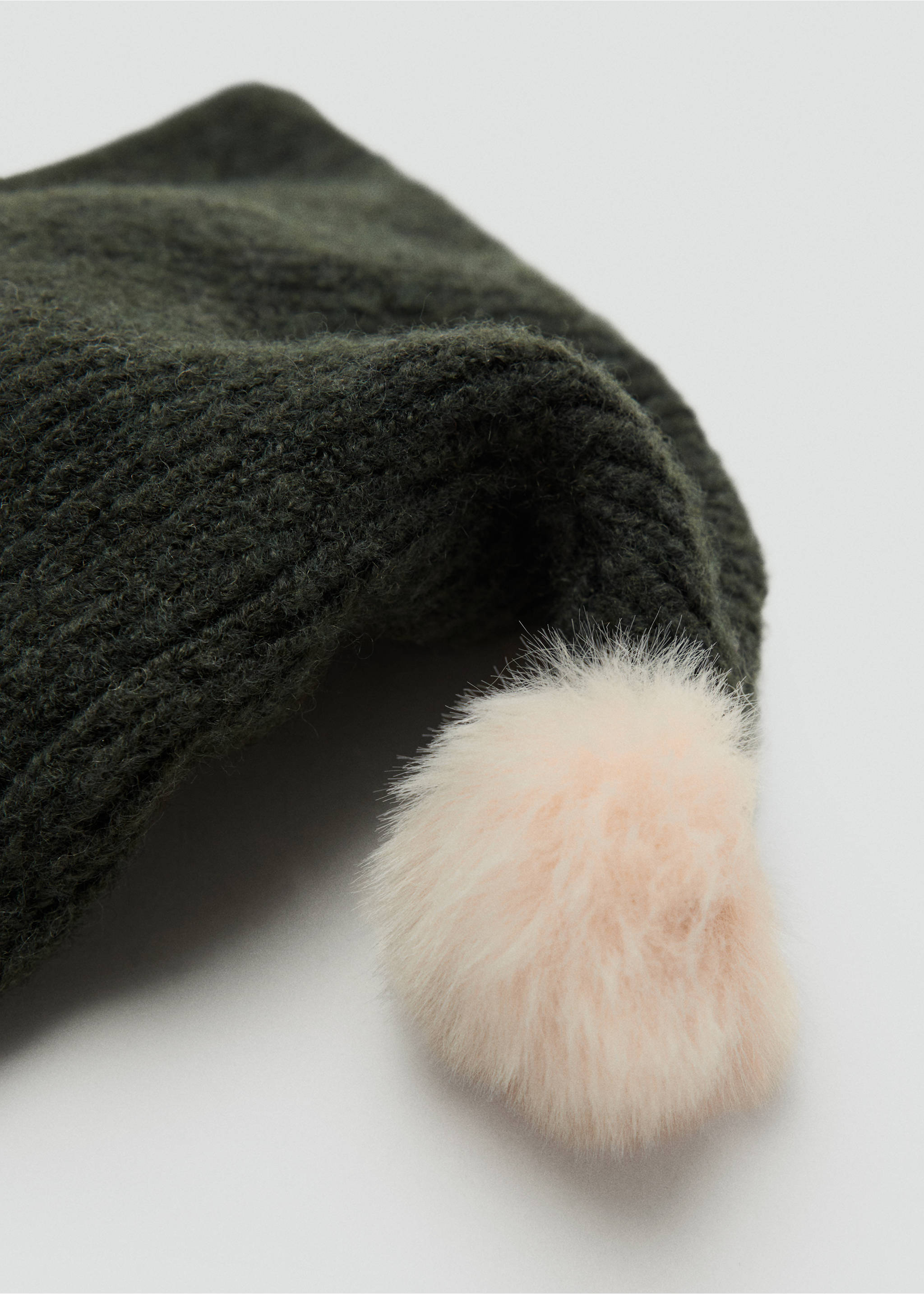 Bobble-knit balaclava - Medium plane, Khaki. Ref: 17046347-00.