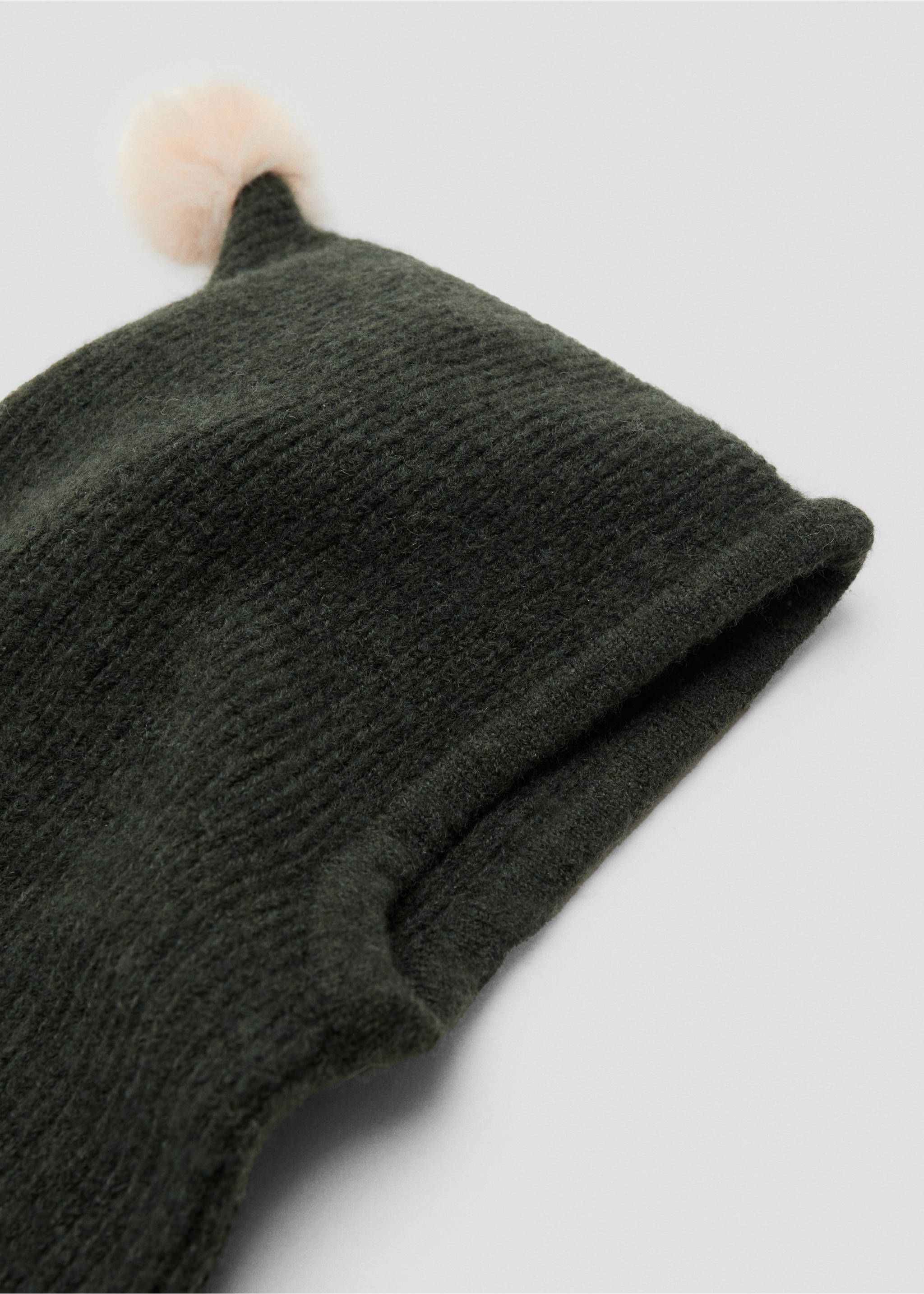 Bobble-knit balaclava - Details of the article 1, Khaki. Ref: 17046347-00.