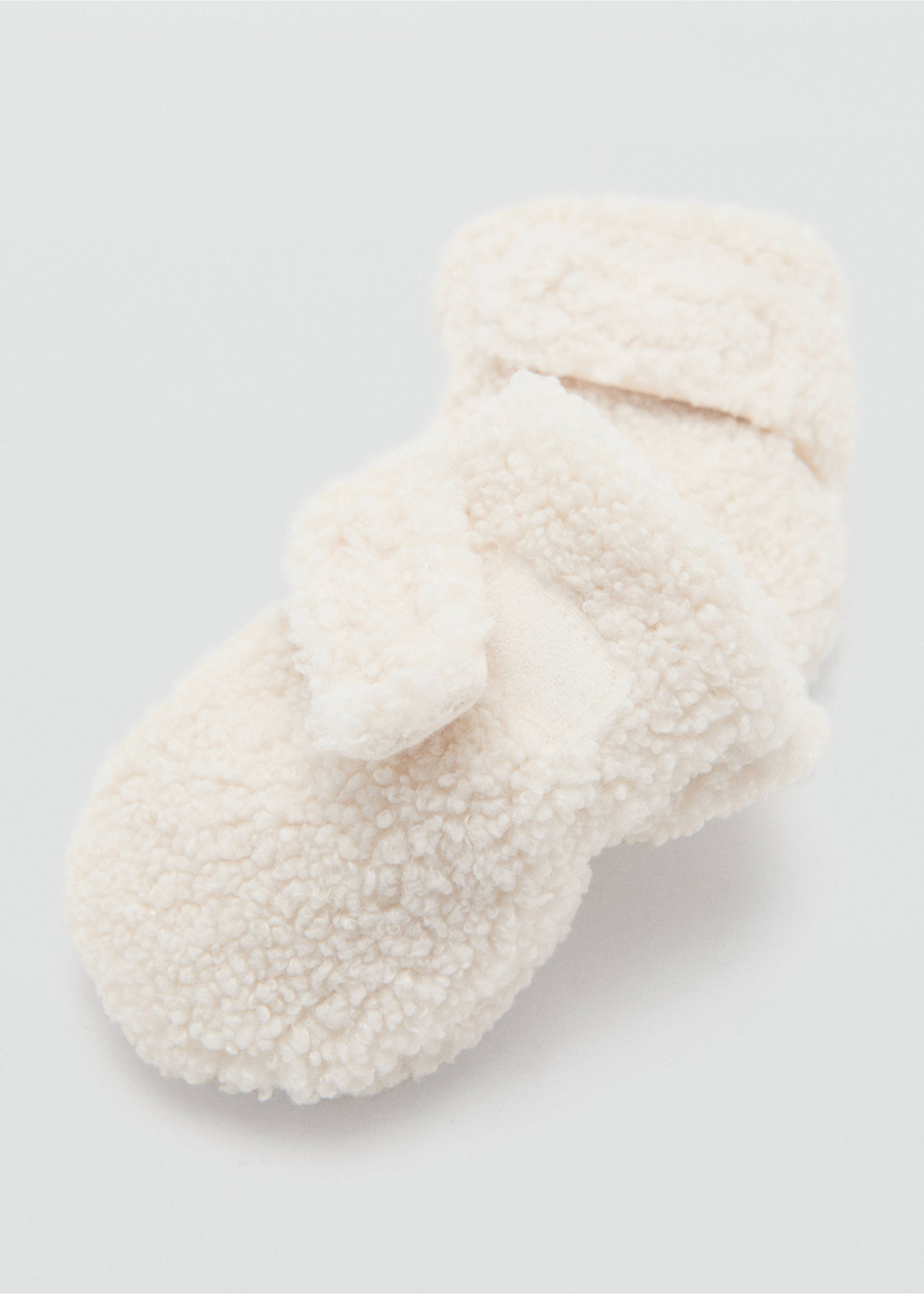 Handschuhe mit Shearling - Mittlere Ansicht, Ecru. Ref: 17046349-00.