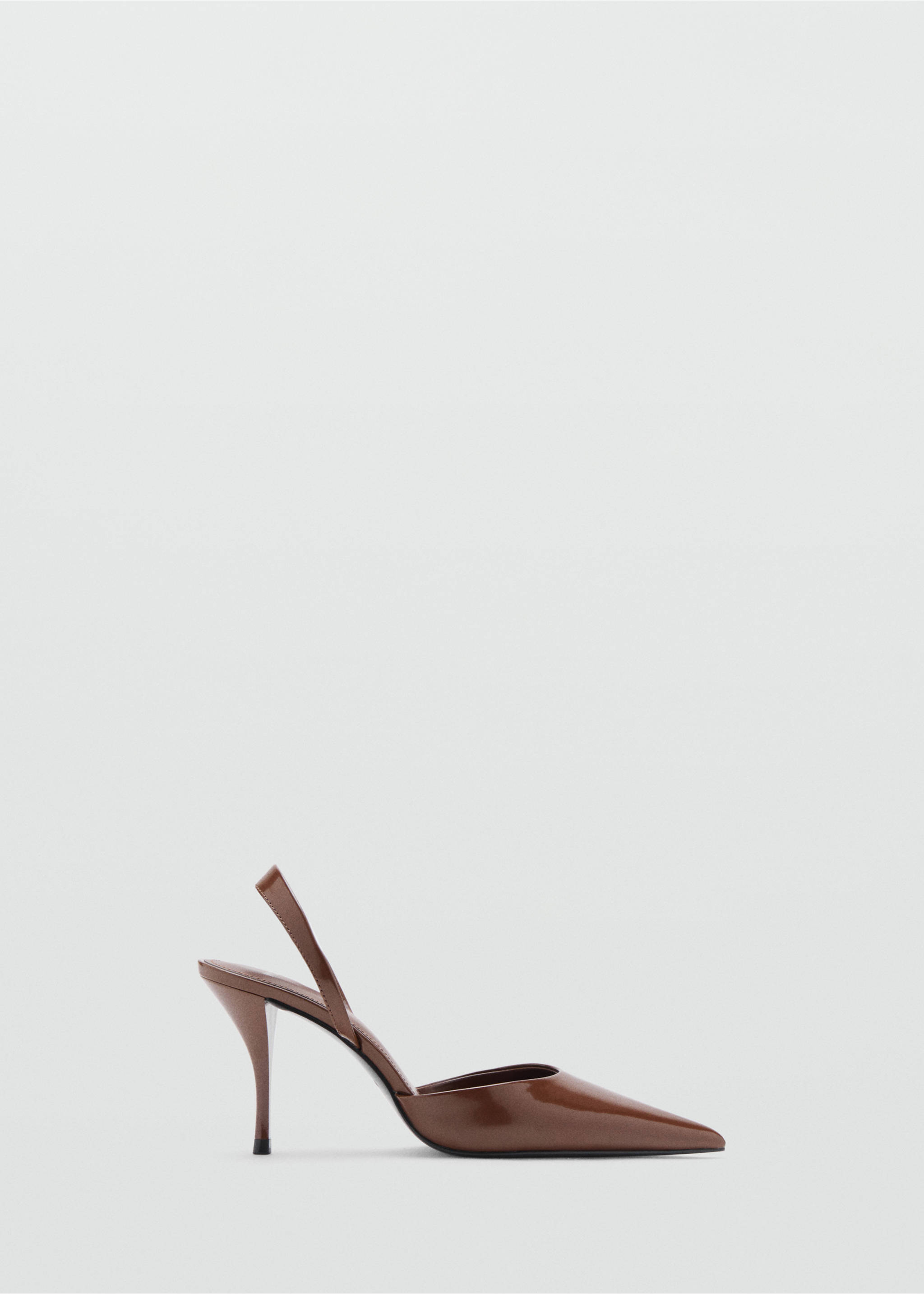 Patent leather pointed-toe court shoes - Article without model, Cognac. Ref: 17046351-00.
