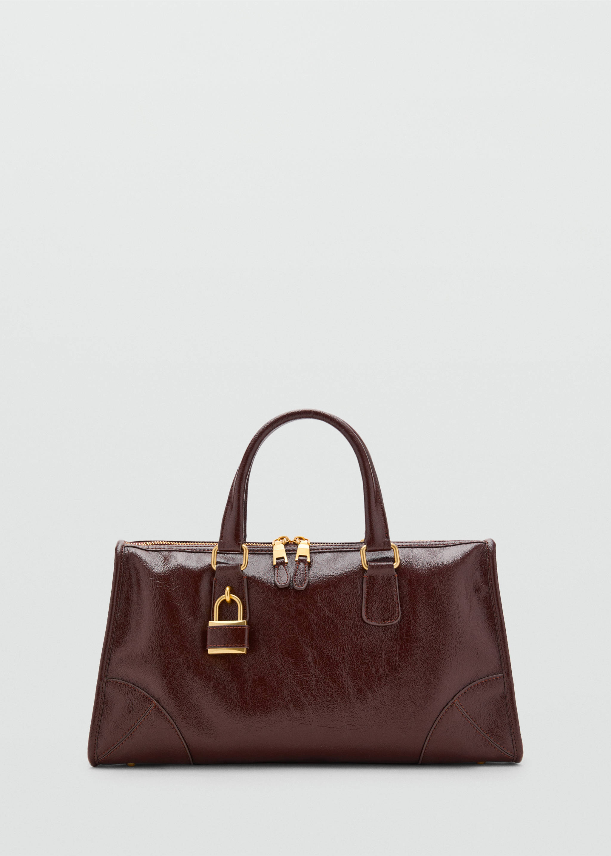 Glanzende tas met hengsels - Artikel zonder model, Chocoladebruin. Ref: 17046353-00.