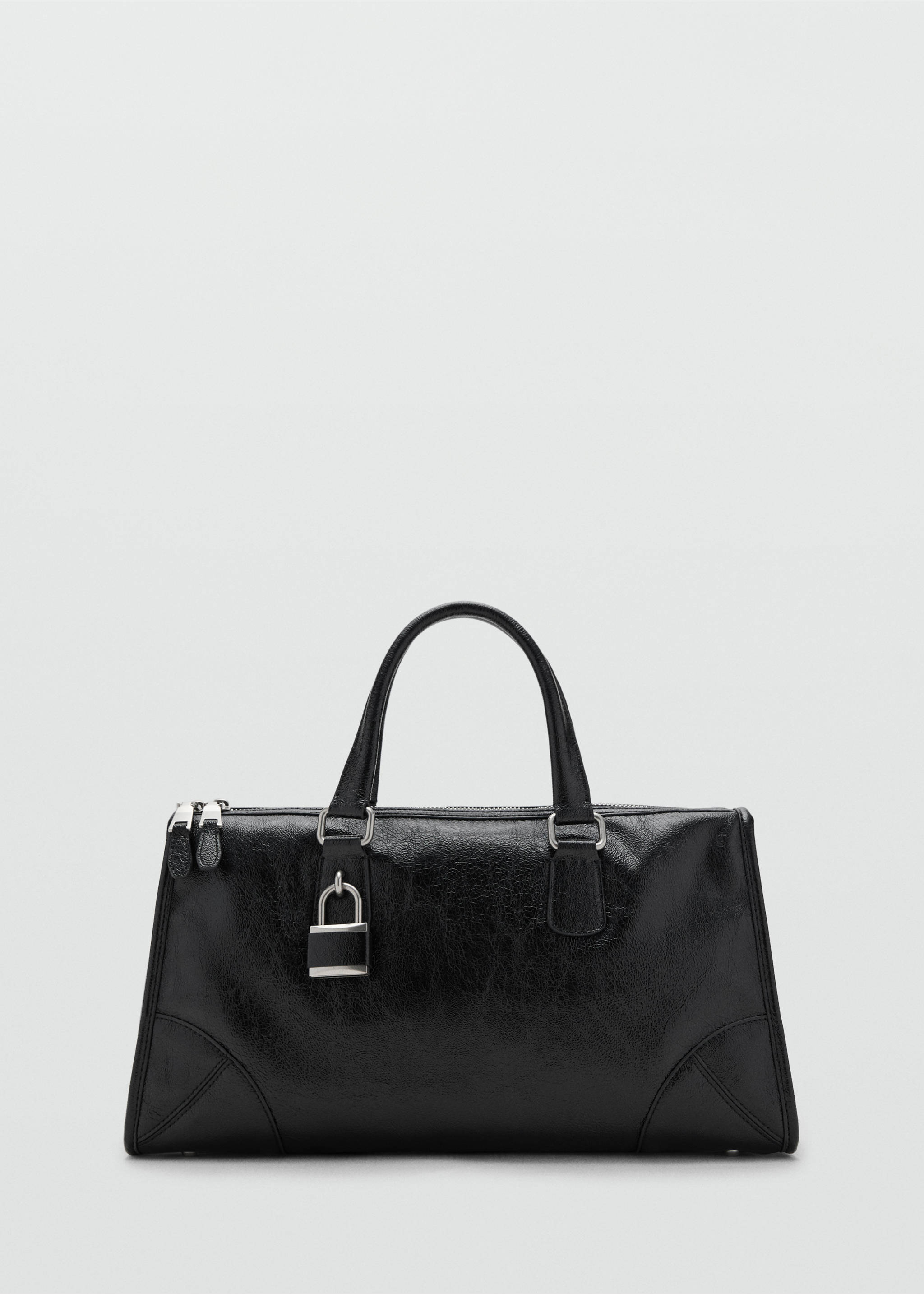 Shiny handbag with handles - Article without model, Black. Ref: 17046353-00.