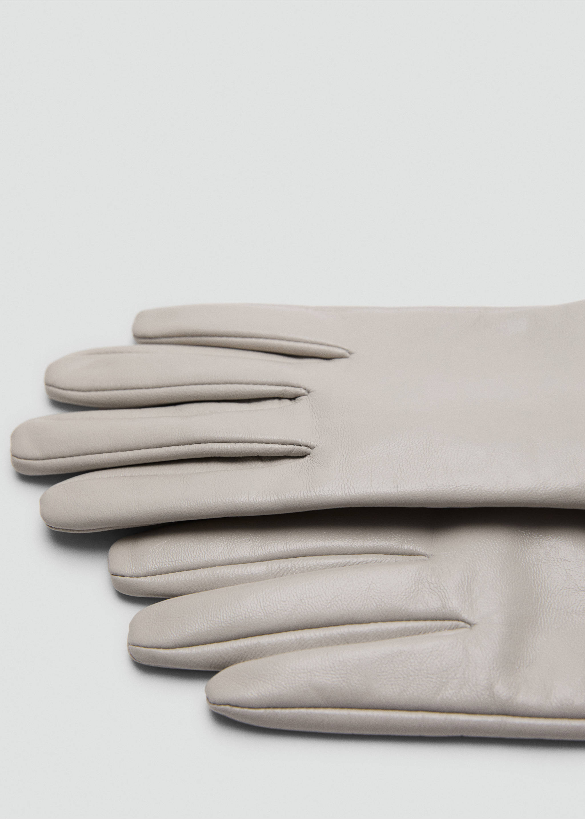 Guantes largos piel - Plano medio, Gris hielo. Ref: 17046354-00.