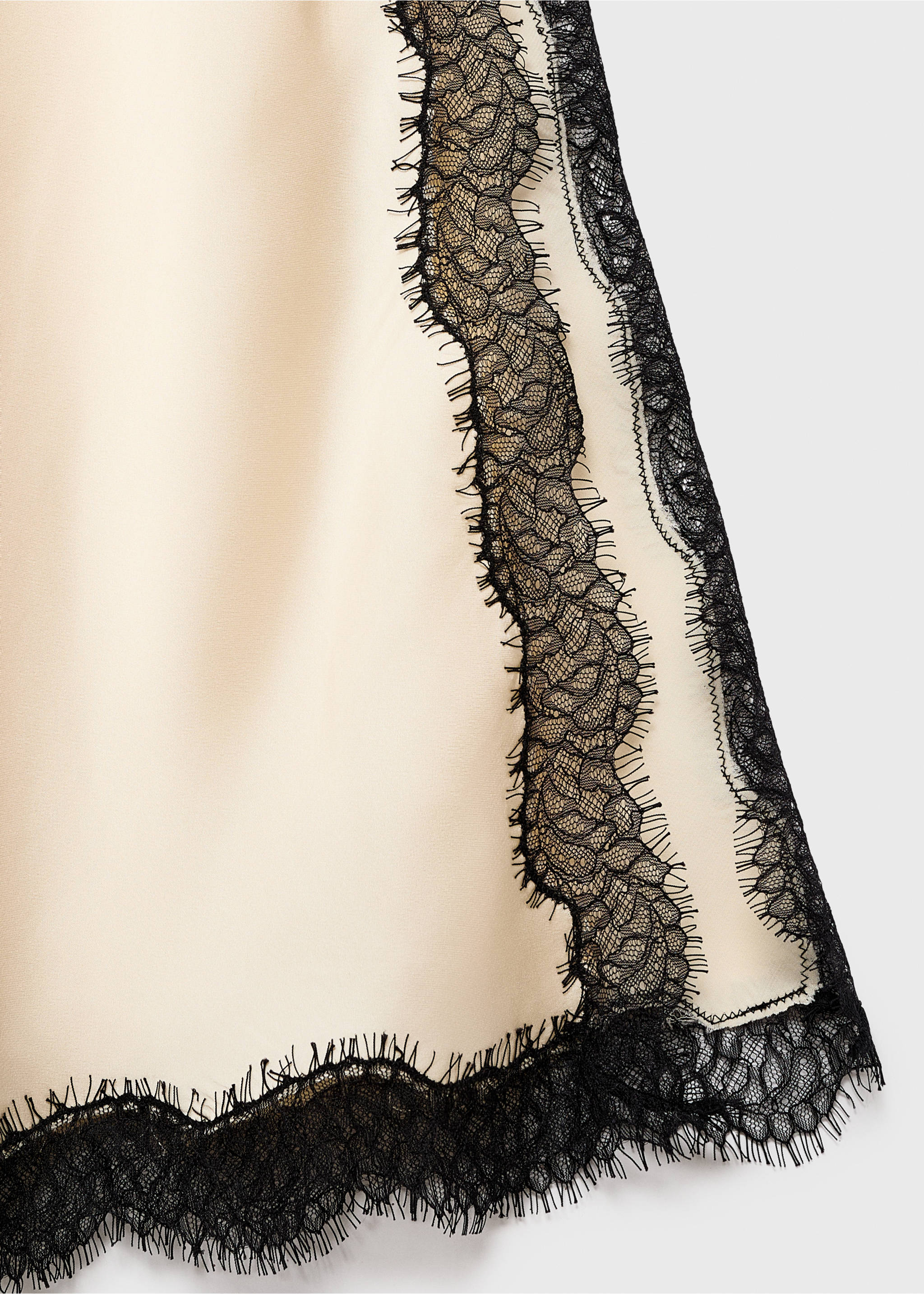 Satin camisole dress - Details of the article 8, Ecru. Ref: 17046359-00.