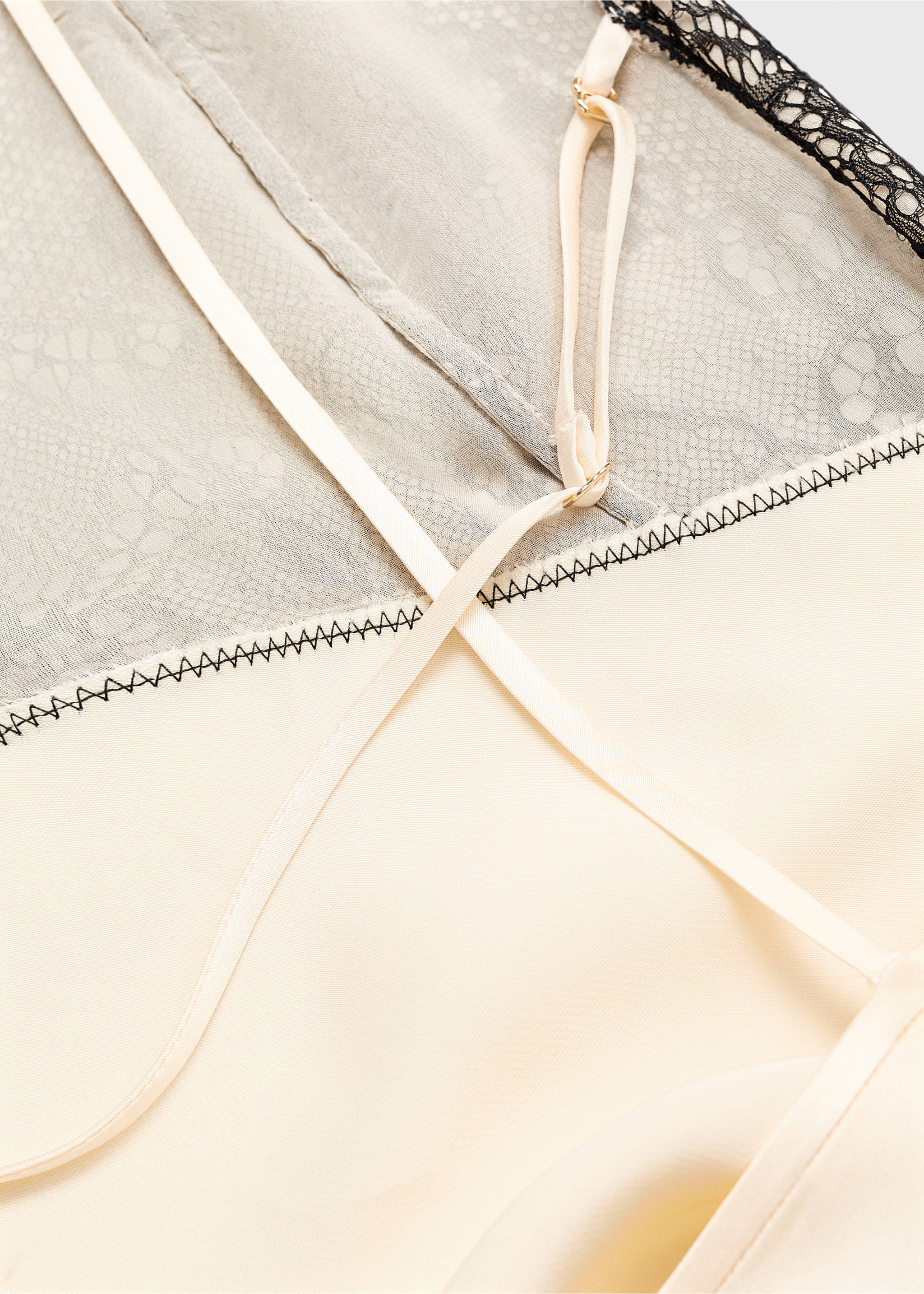 Satin camisole dress - Details of the article 0, Ecru. Ref: 17046359-00.