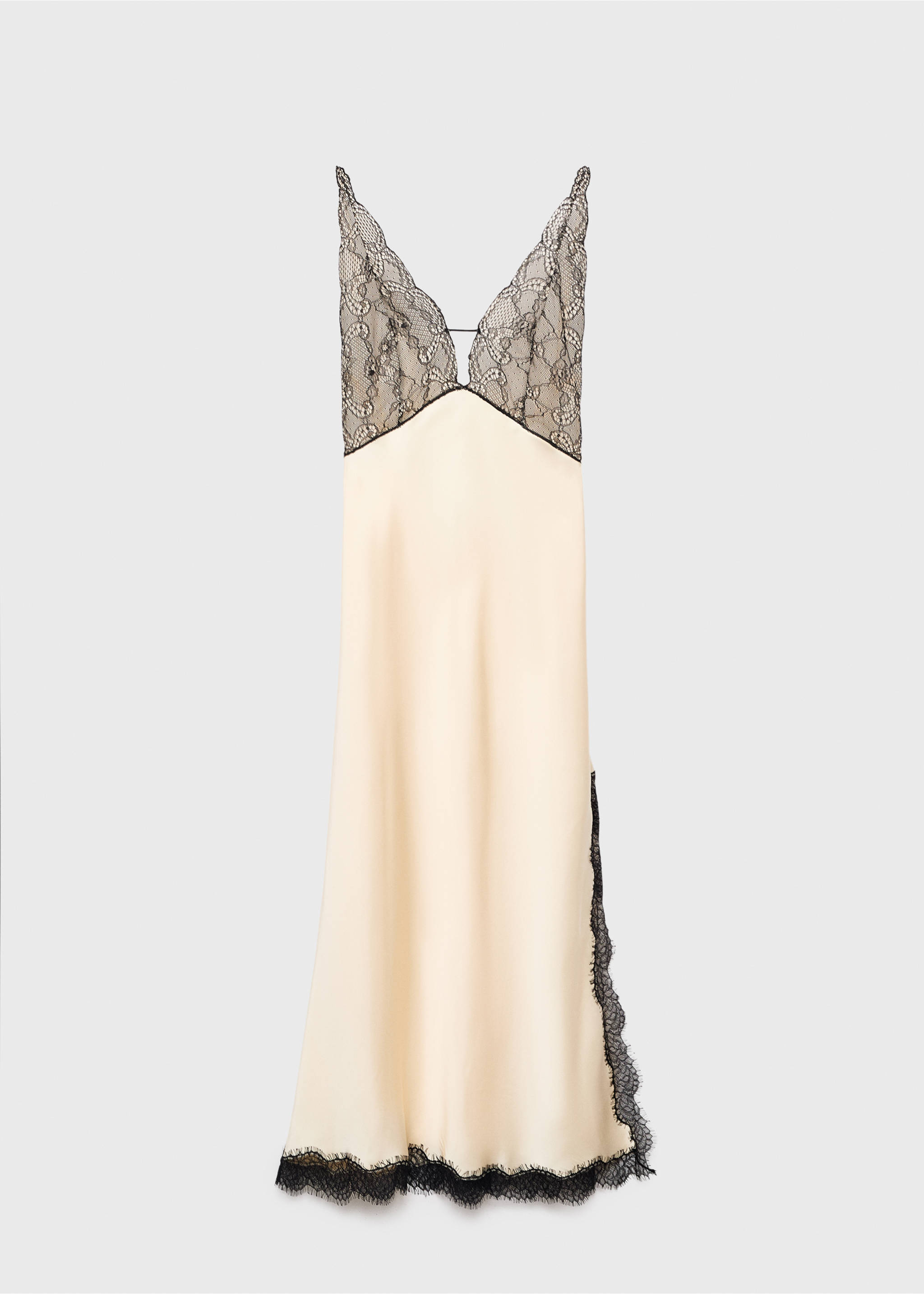 Satin camisole dress - Article without model, Ecru. Ref: 17046359-00.