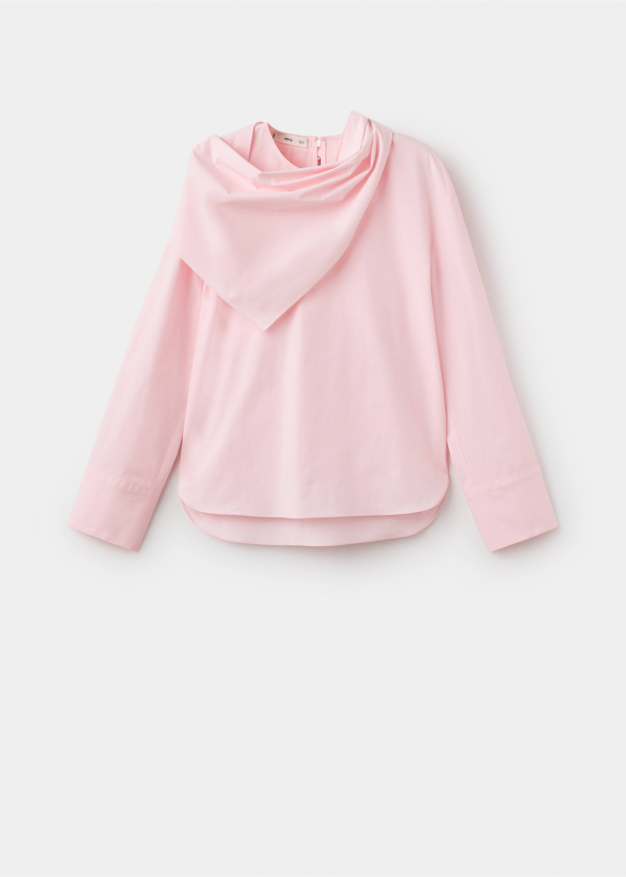 Poplin blouse with handkerchief - Article without model, Pastel Pink. Ref: 17046360-00.
