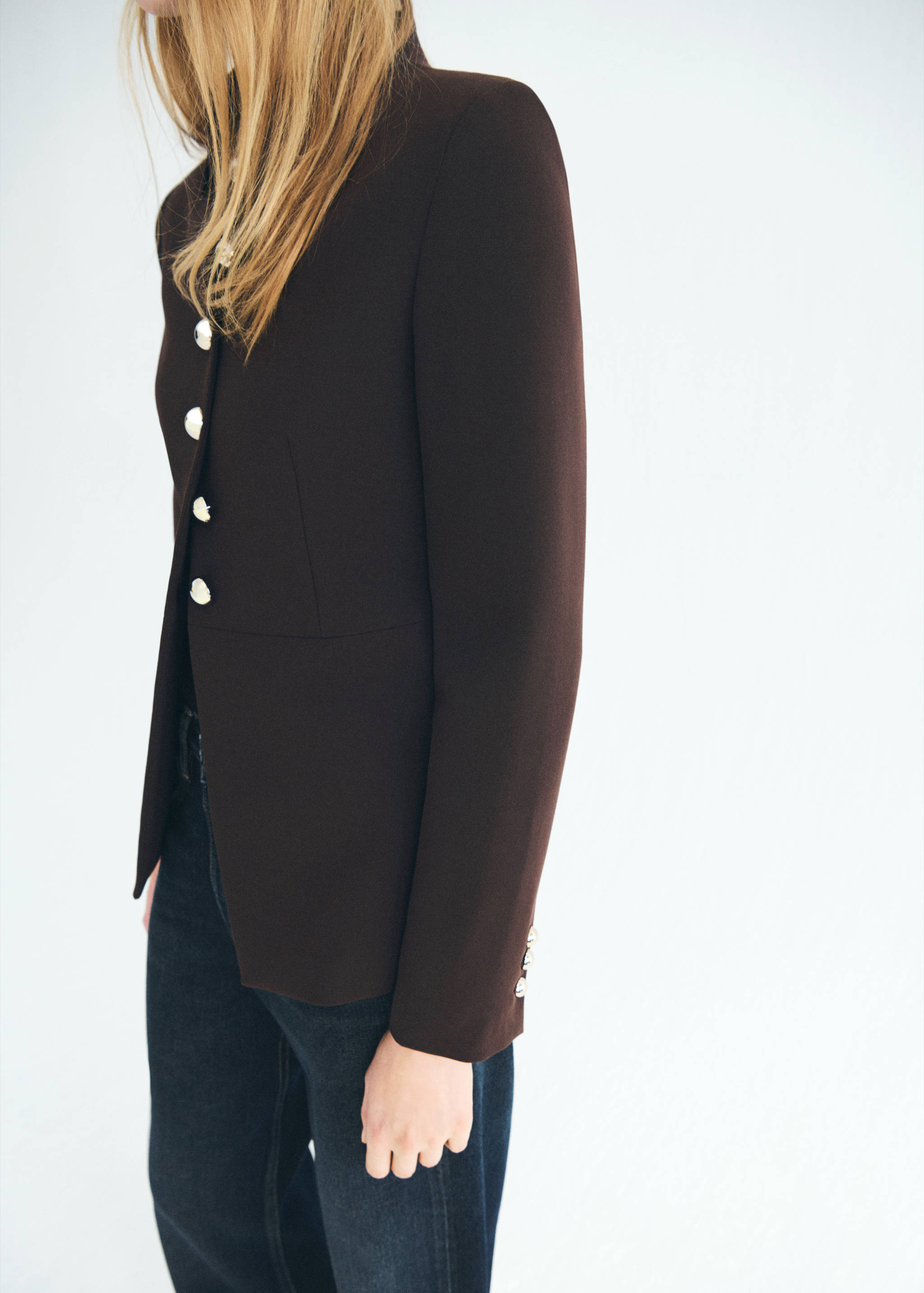 Chaqueta cuello tira botones joya - Reverso del artículo