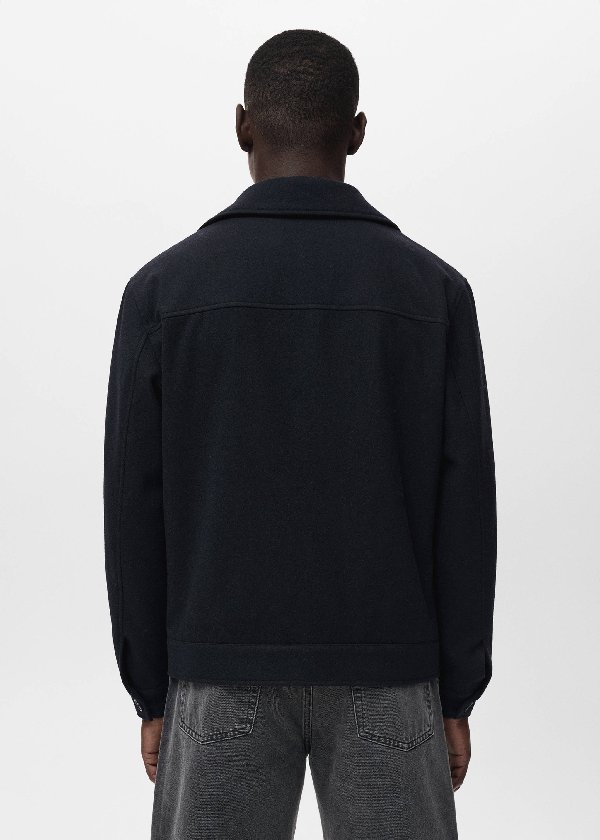 Wool-blend jacket with pocket - Reverse of the article
