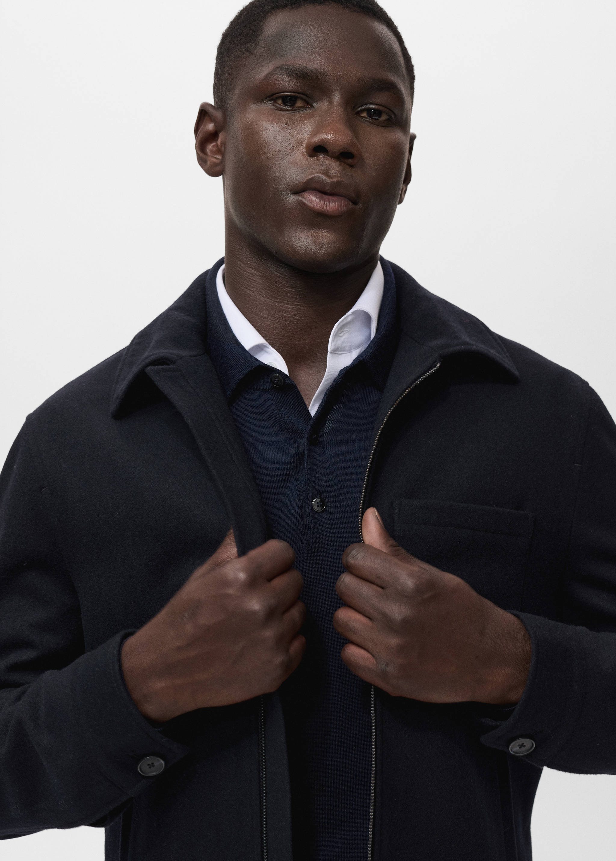 Wool-blend jacket with pocket - Details of the article 1