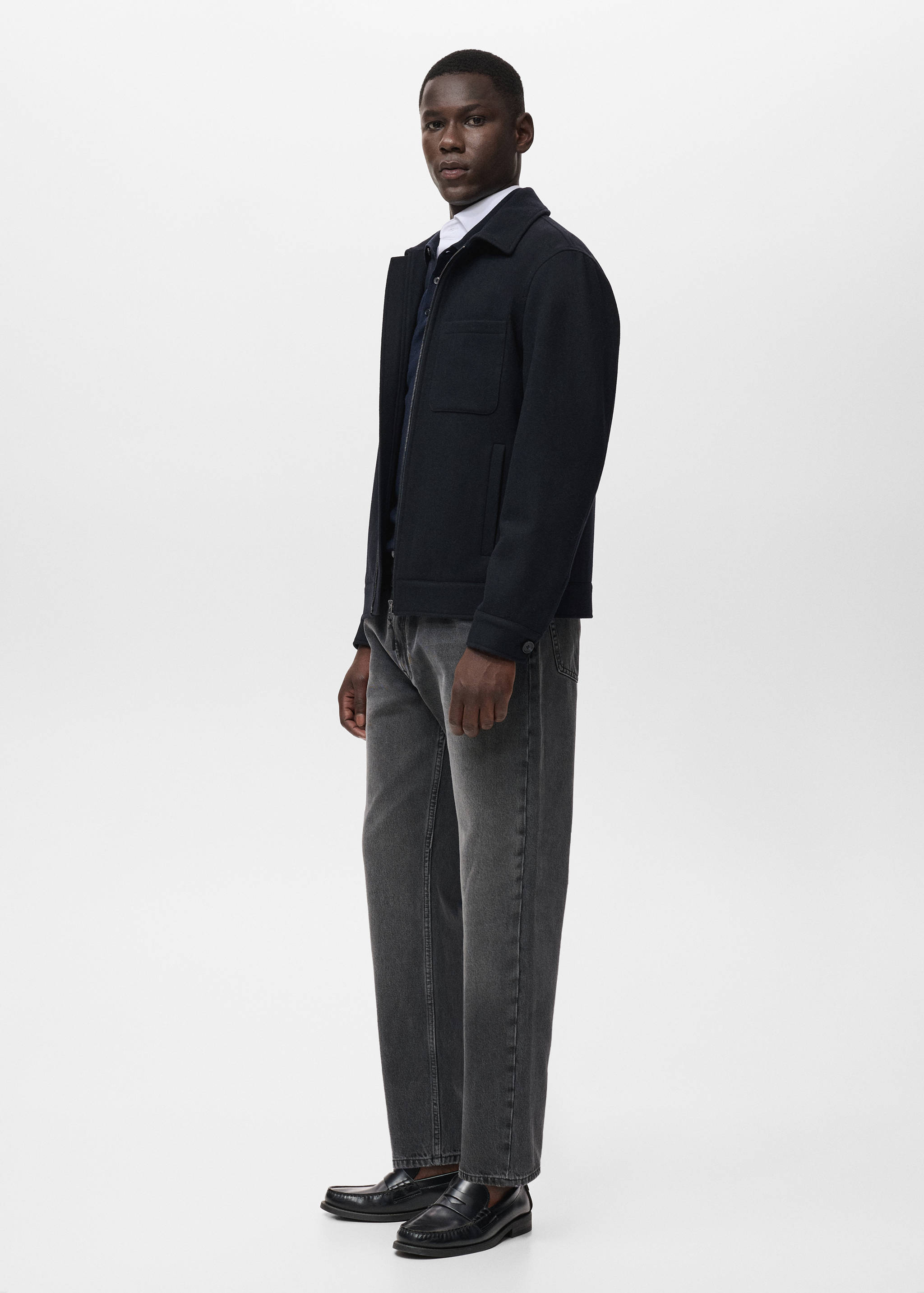 Wool-blend jacket with pocket - Details of the article 2