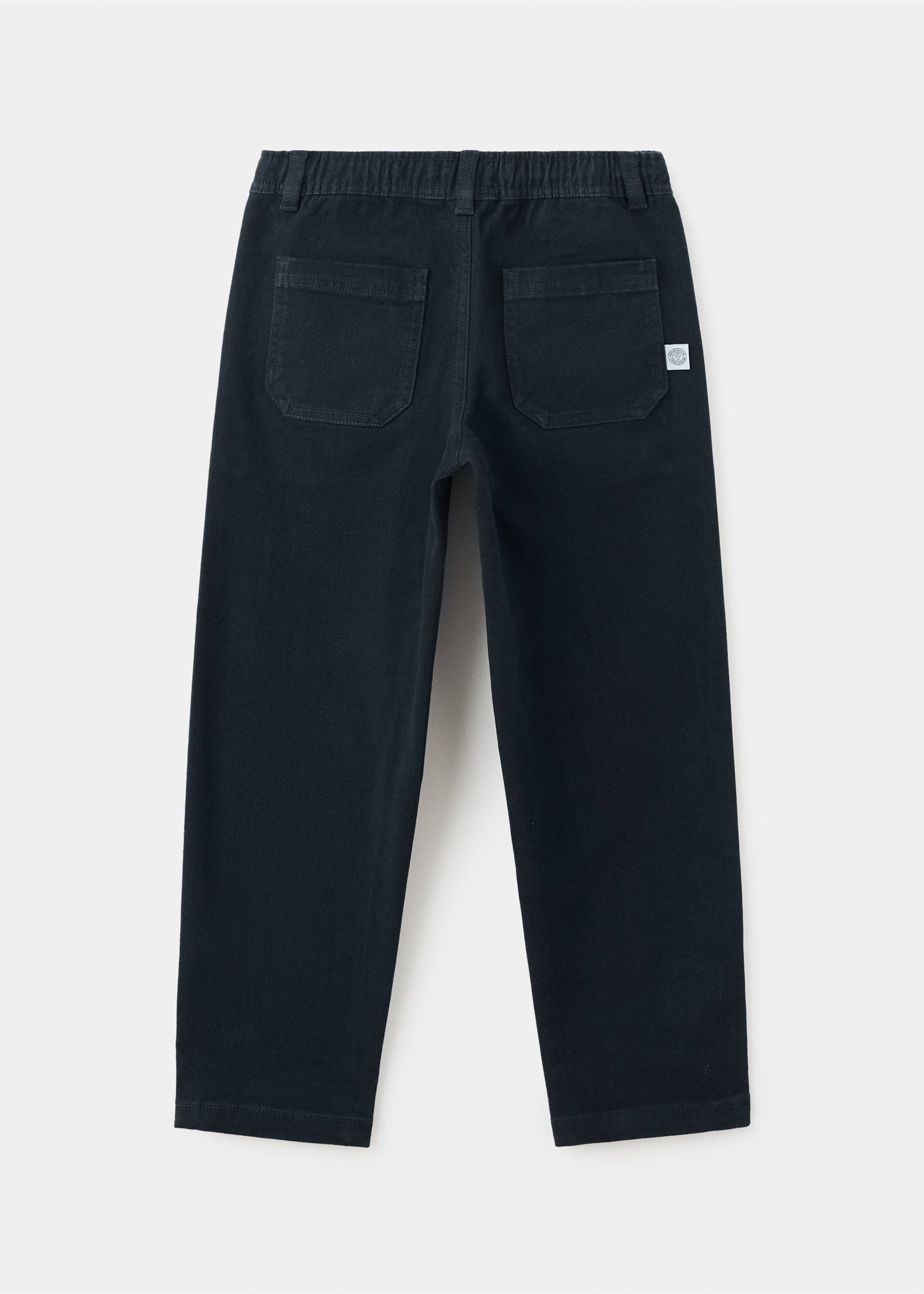 Straight cotton trousers - Reverse of the article, Navy. Ref: 17046728-00.