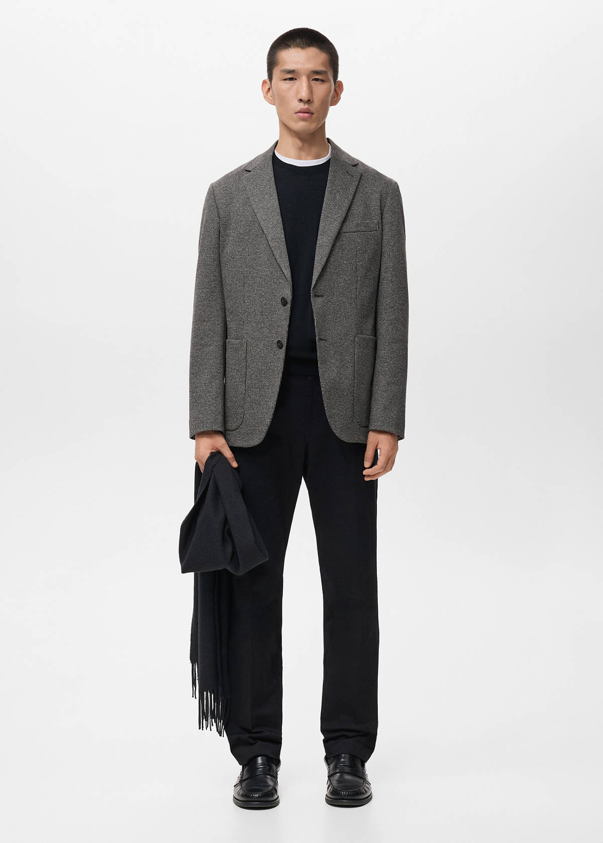 Slim fit microstructure blazer