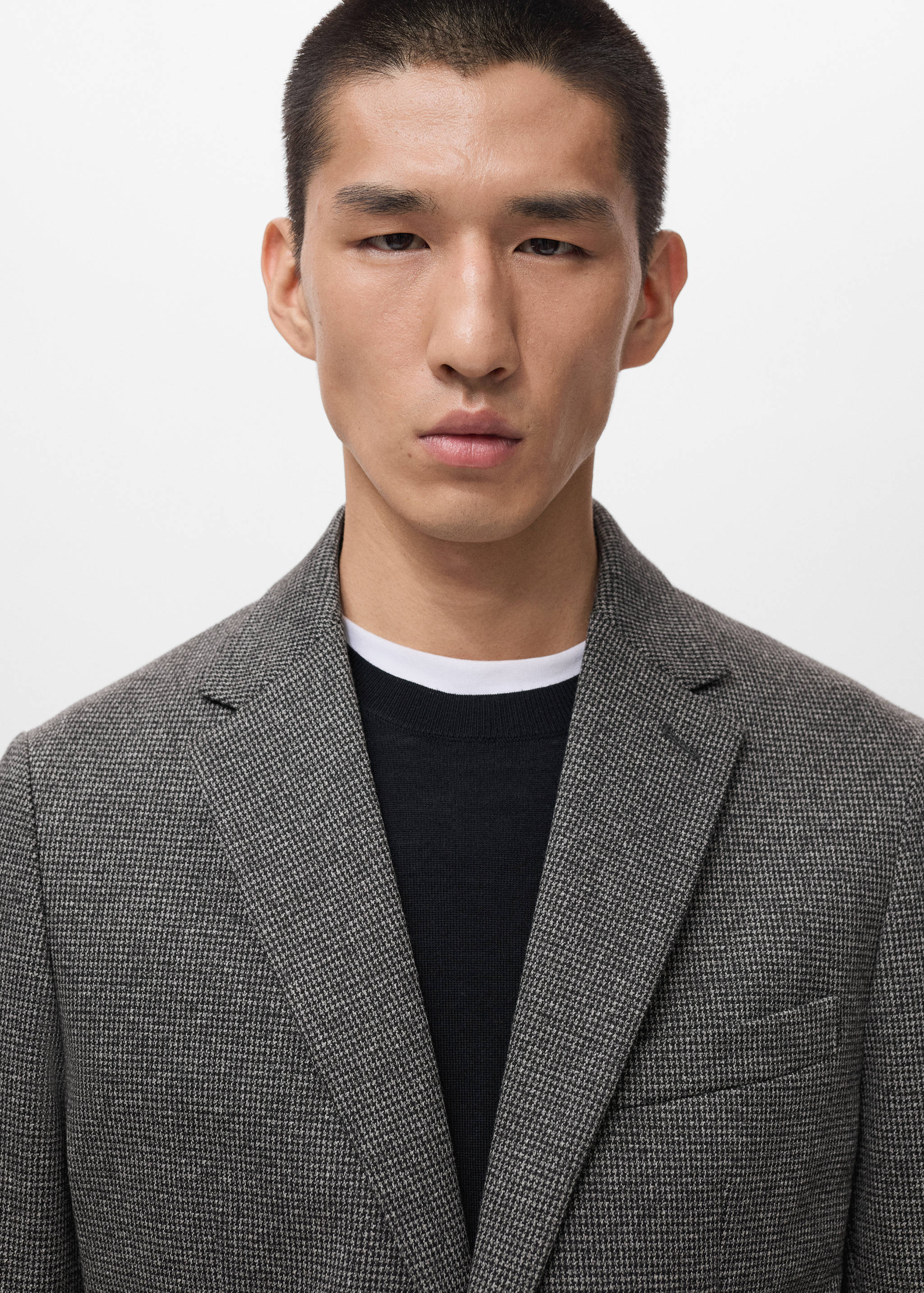 Slim fit microstructure blazer - Details of the article 1