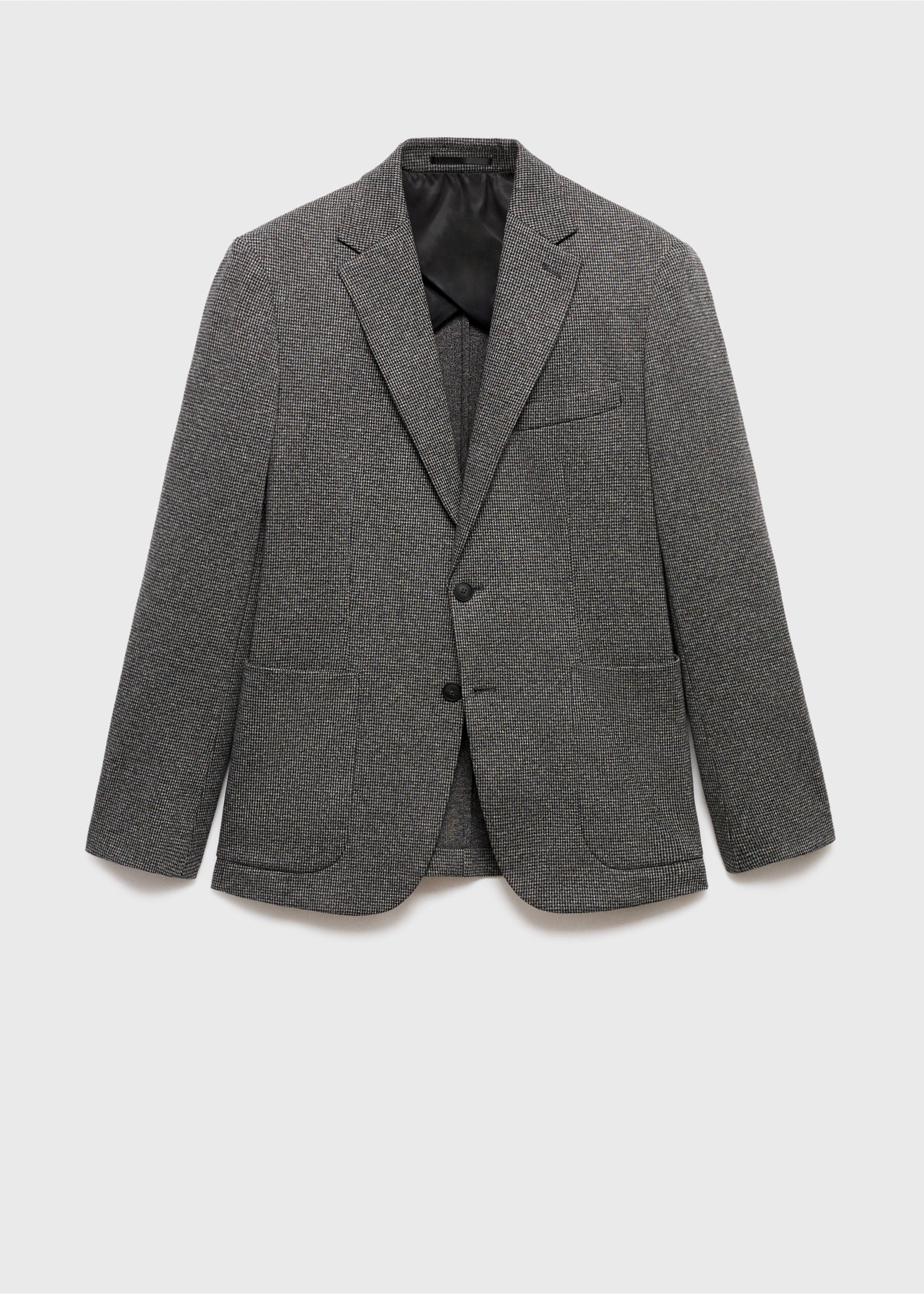 Slim fit microstructure blazer - Article without model, Medium Heather Grey. Ref: 17046732-00.