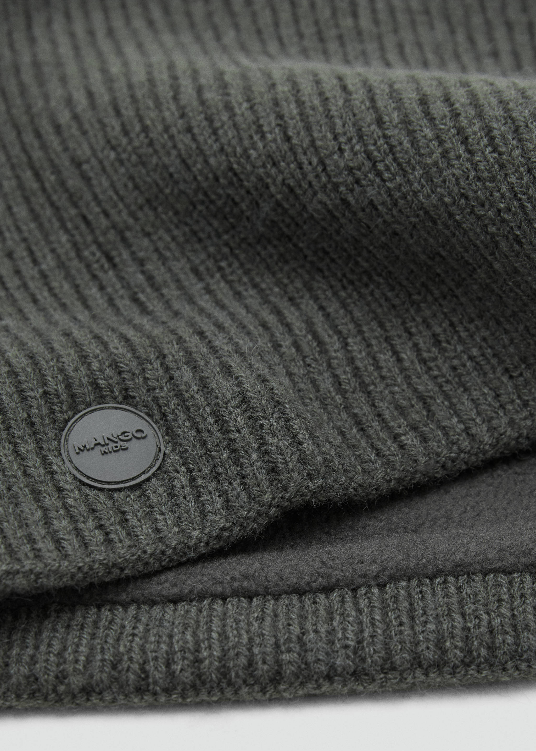 Knit scarf - Medium plane, Khaki. Ref: 17046734-00.