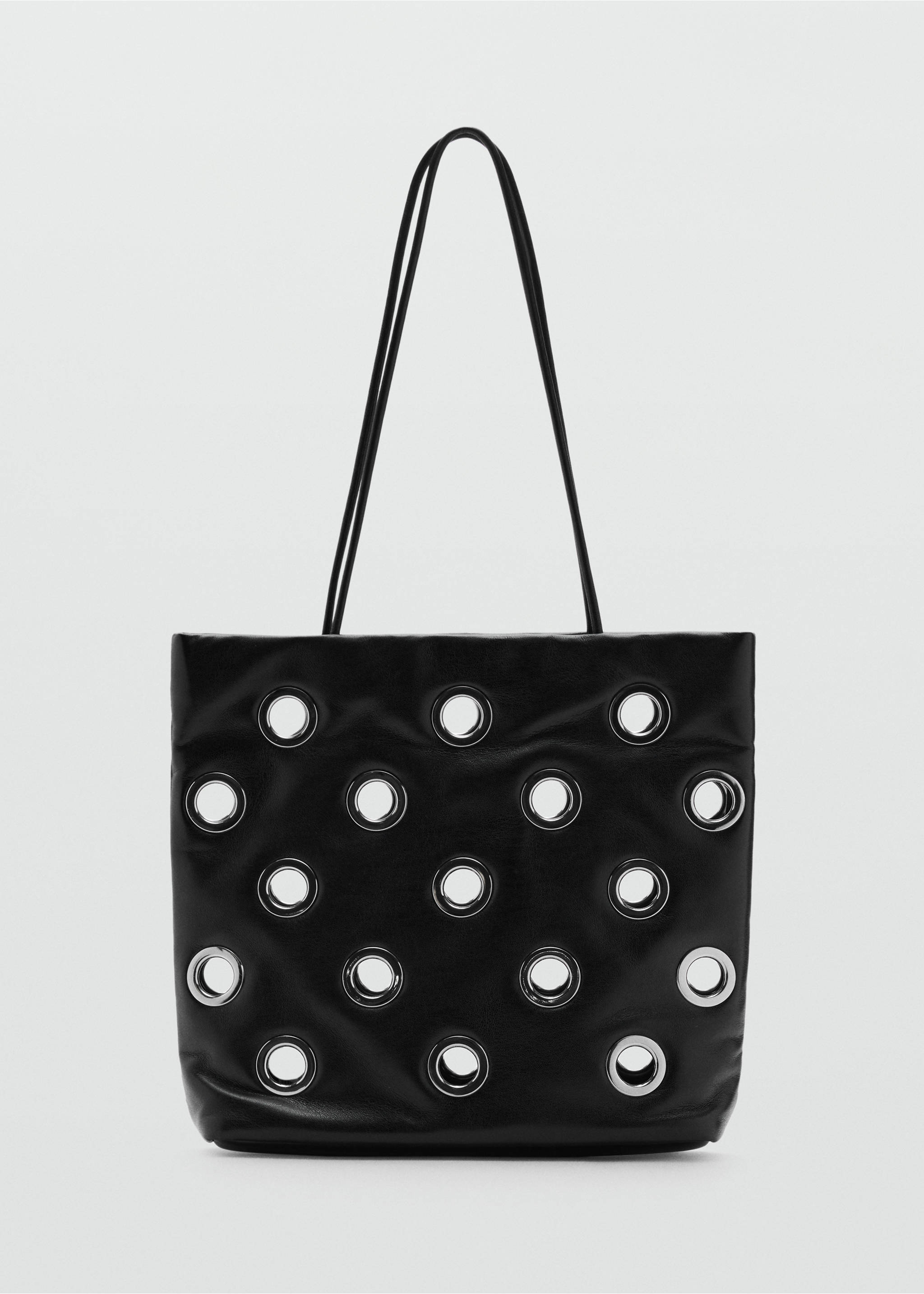 Shoulder bag with eyelets - Article without model, Black. Ref: 17046740-00.