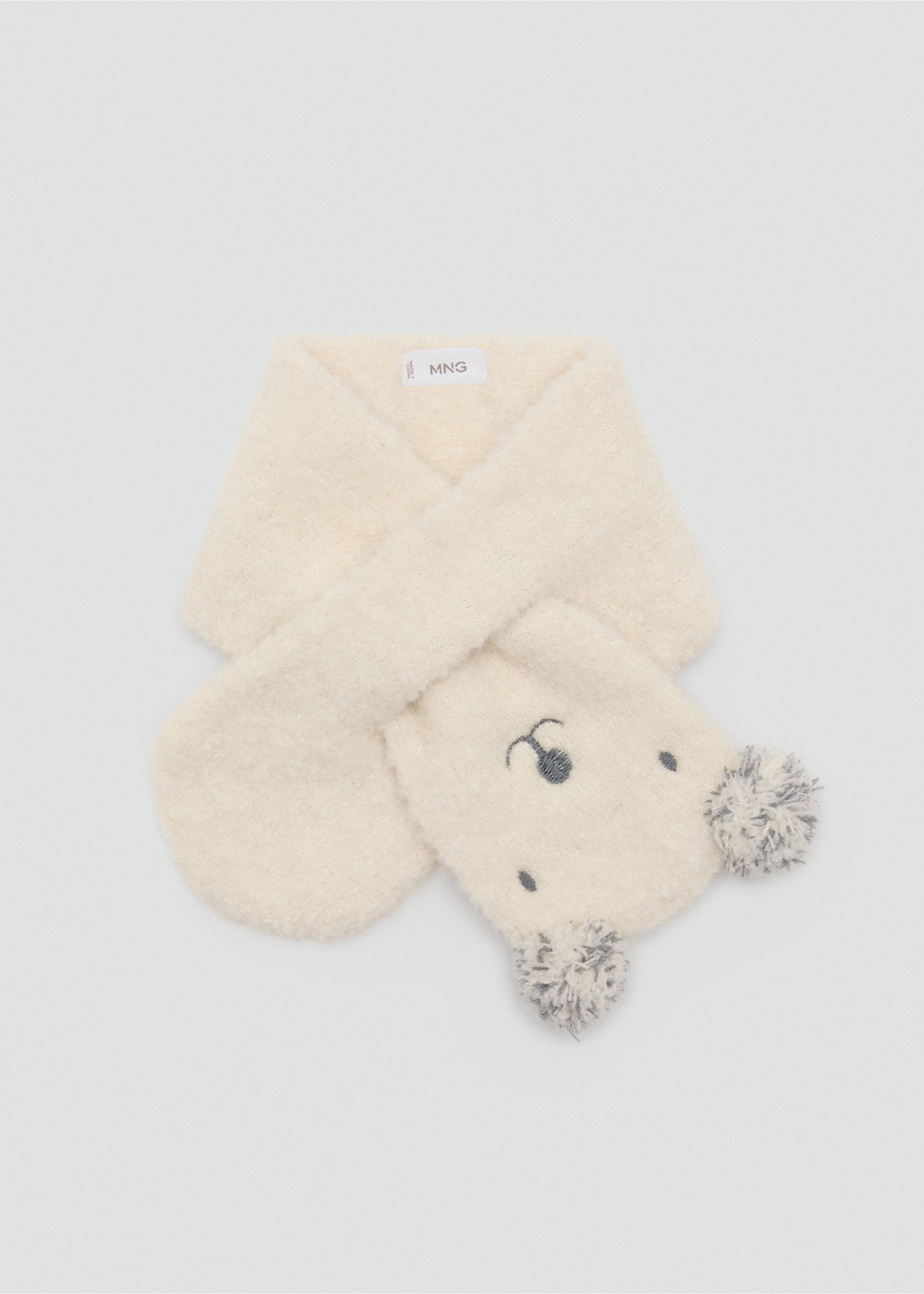 Bear knitted scarf - Article without model, Ecru. Ref: 17046741-00.