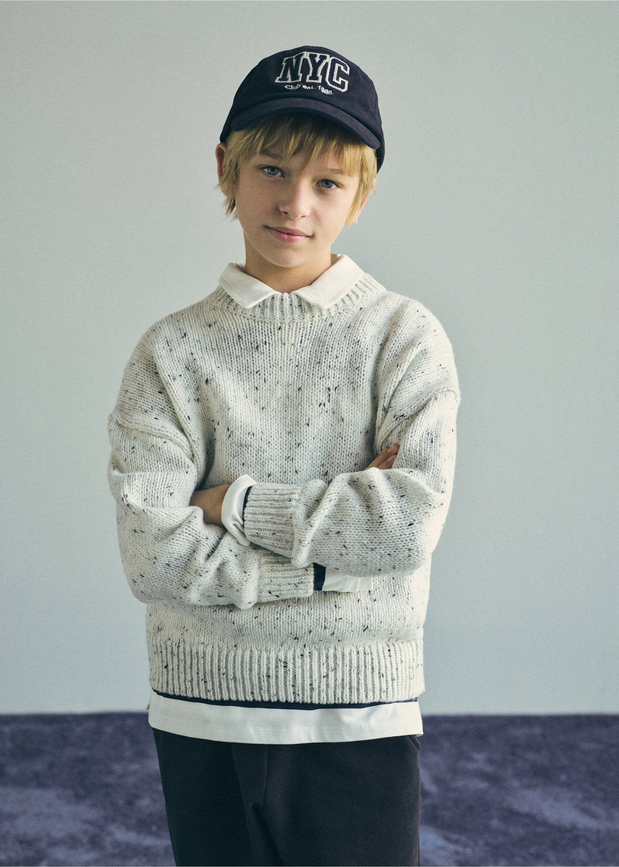 Flecked wool sweater - Details of the article 5, White. Ref: 17046742-00.