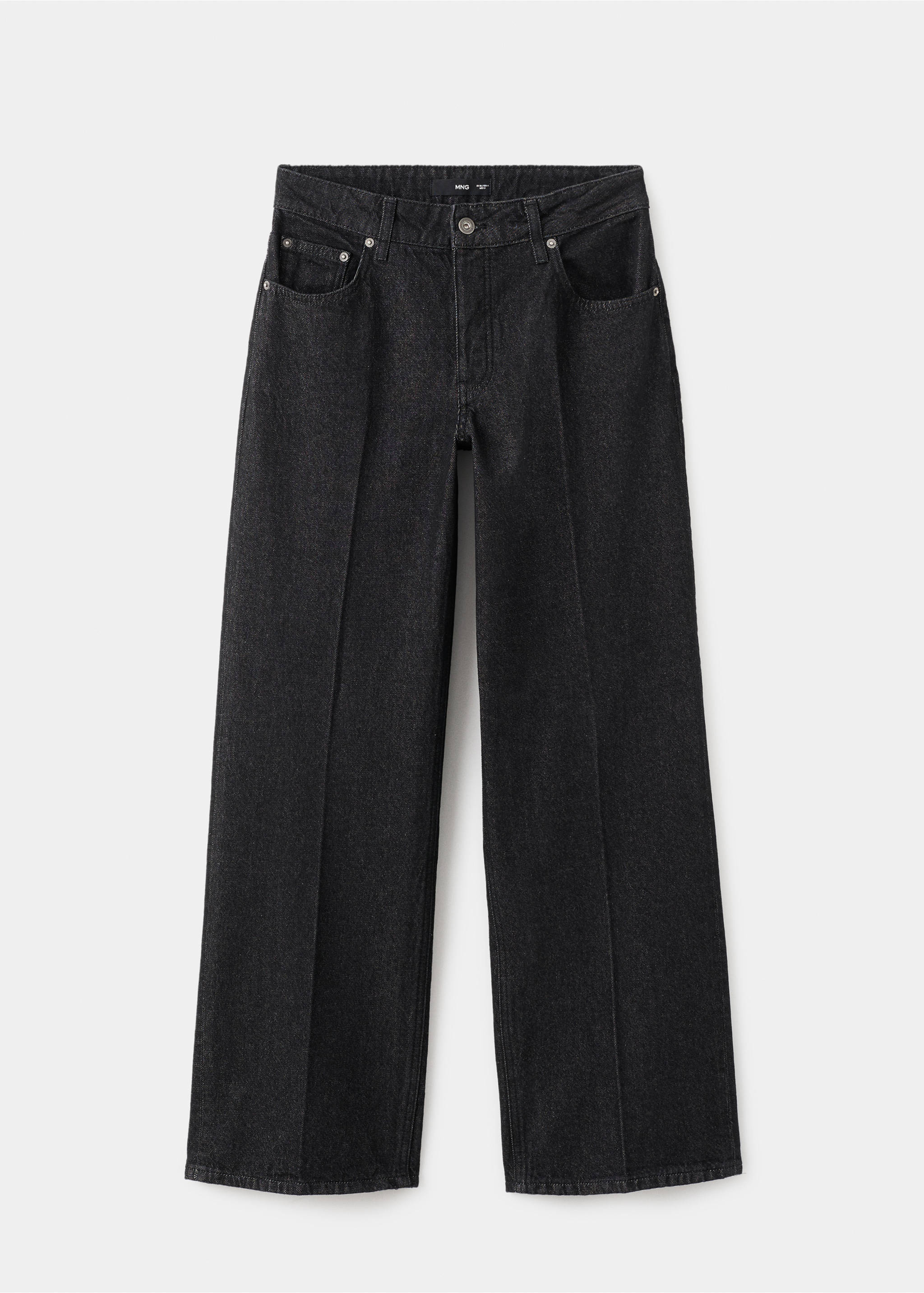 Jean droit taille basse - Article sans modèle, Noir. Ref: 17046744-00.