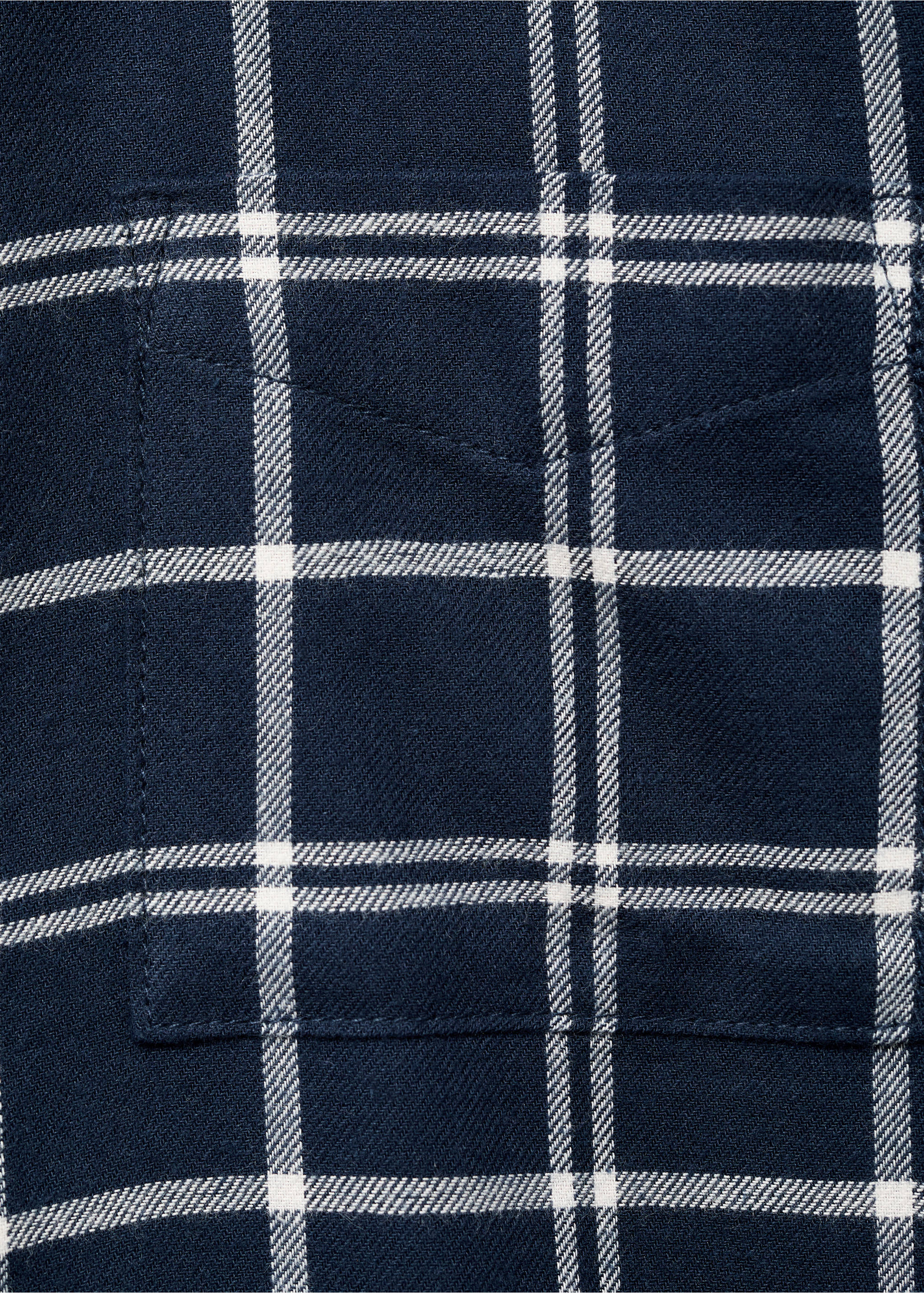 Cotton check shirt - Details of the article 0, Navy. Ref: 17047123-00.