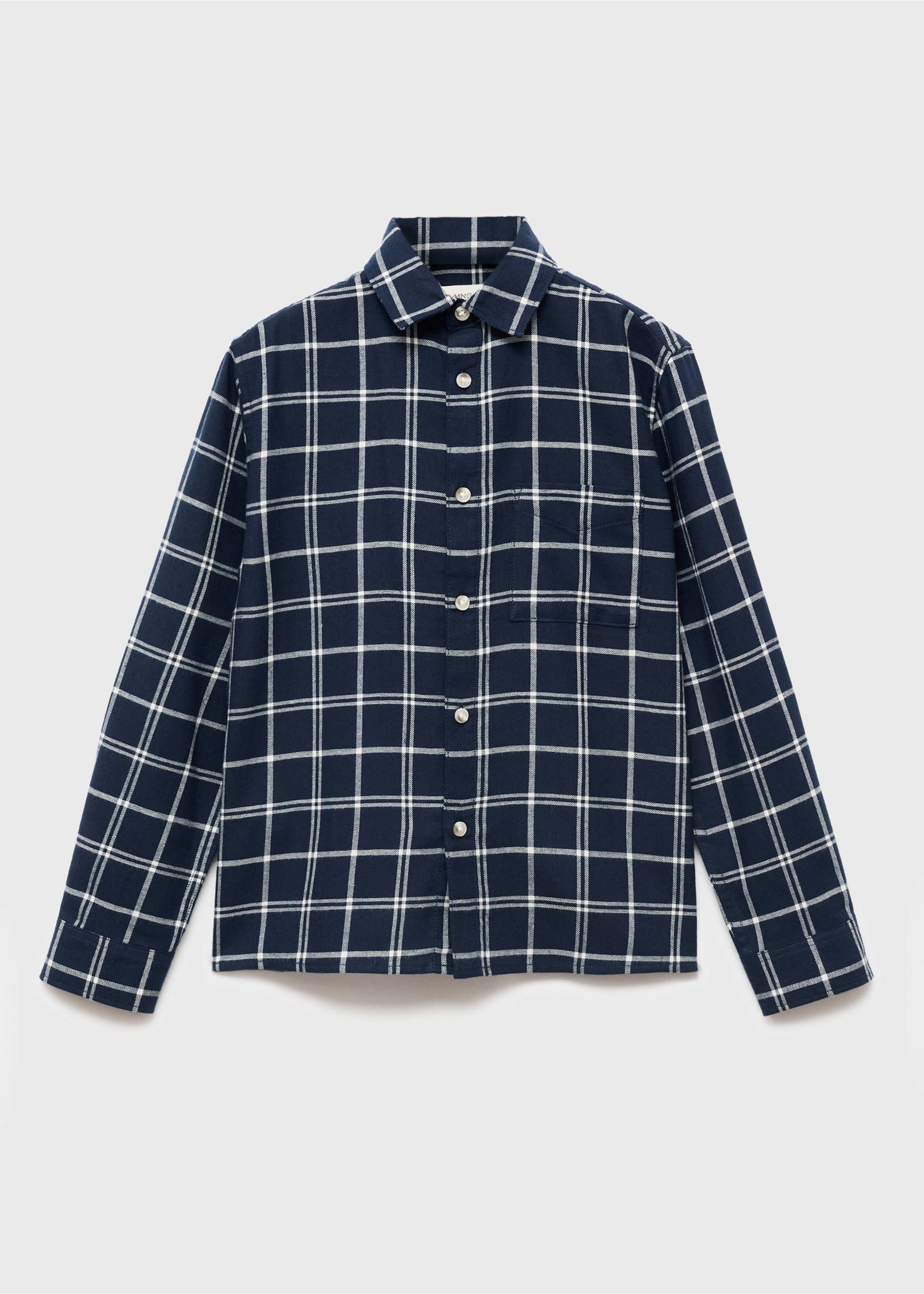 Cotton check shirt - Article without model, Navy. Ref: 17047123-00.